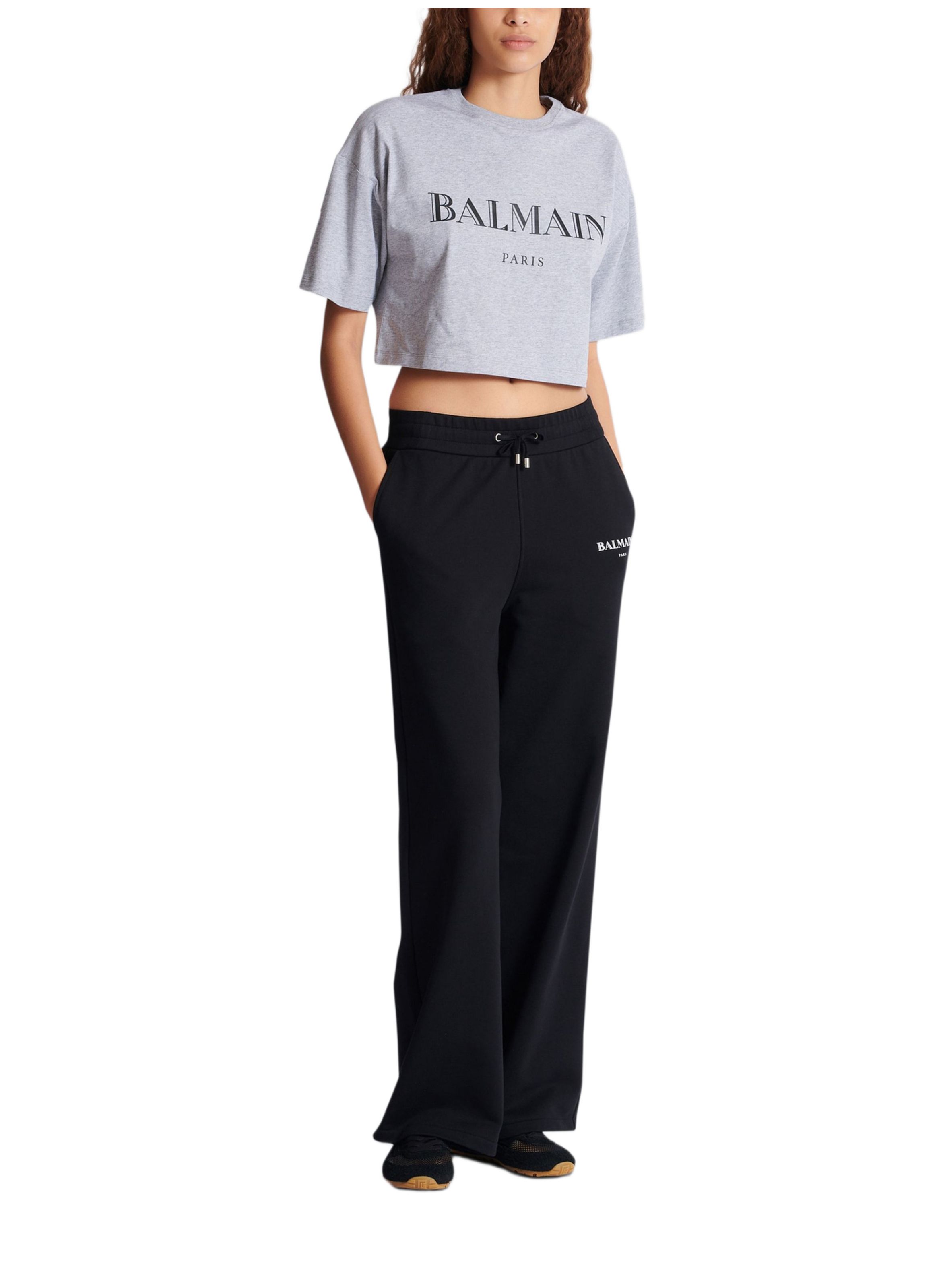T-shirt court ample avec imprimé balmain BALMAIN Gris