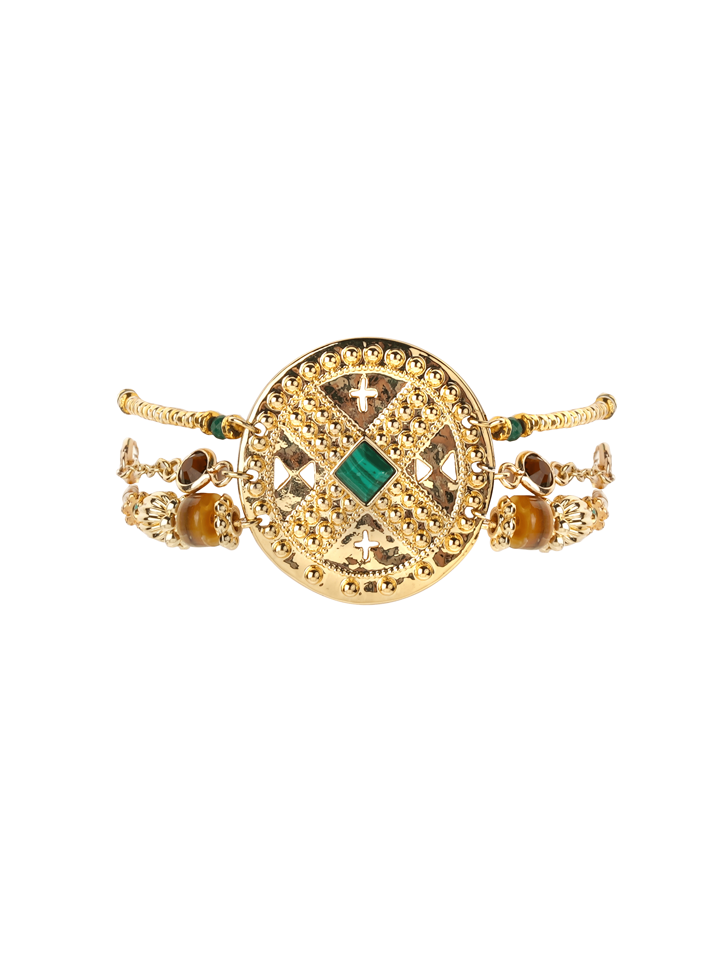 Bracelet manchette multiliens avec fermoir aimanté hezou HIPANEMA Doré