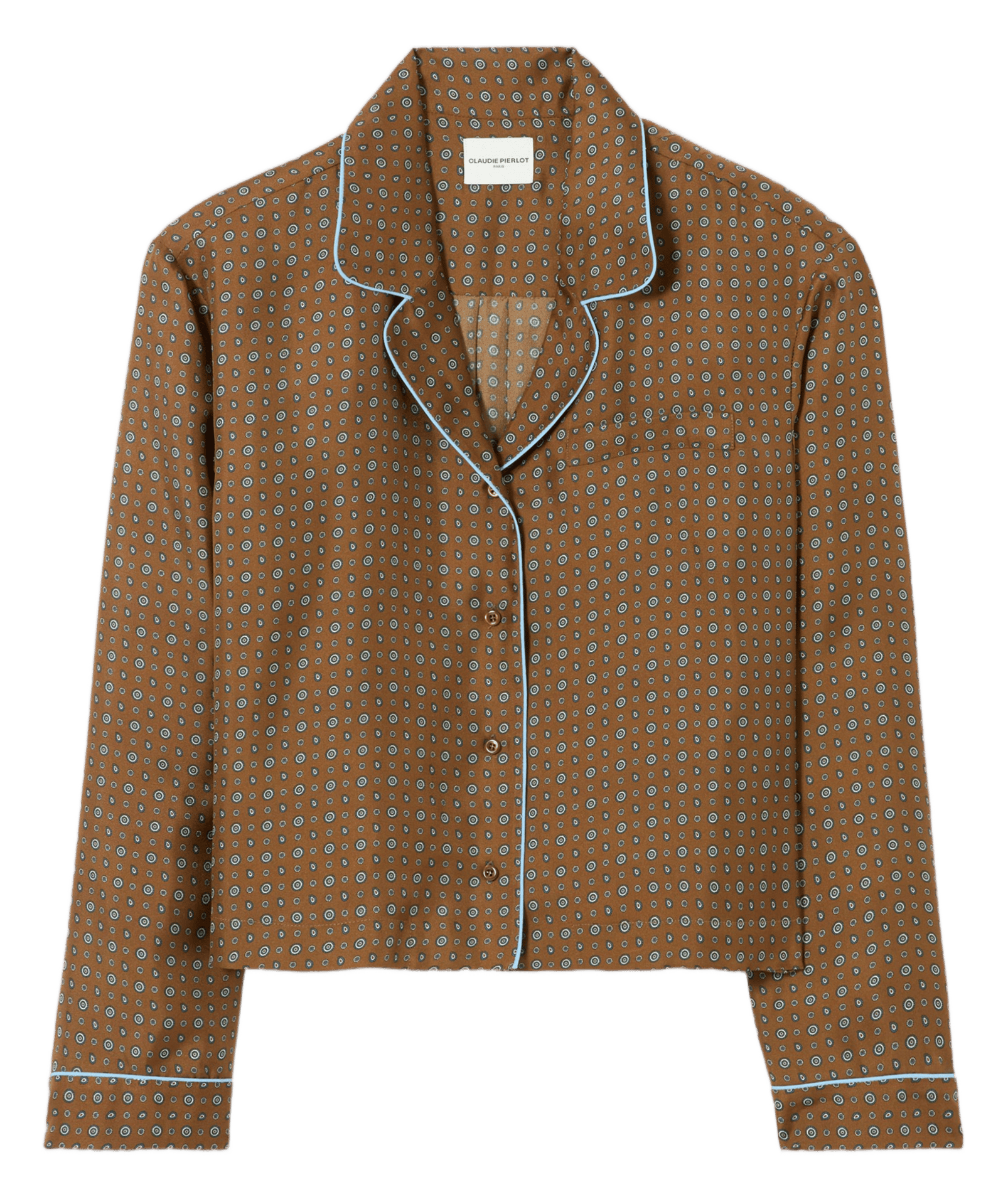 Chemise droite imprimée CLAUDIE PIERLOT Marron