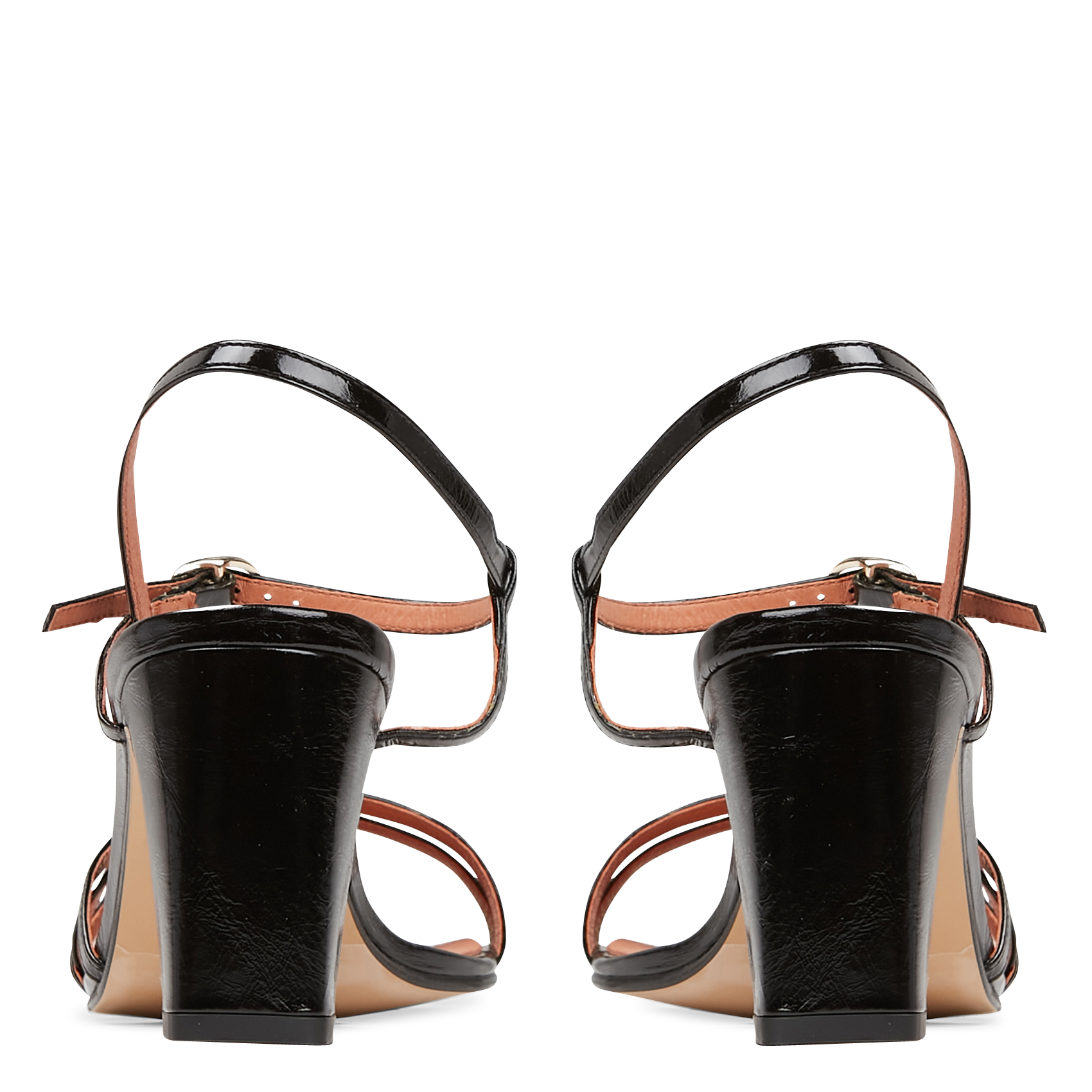 Sandales à talons et brides en cuir vicomte JONAK Noir