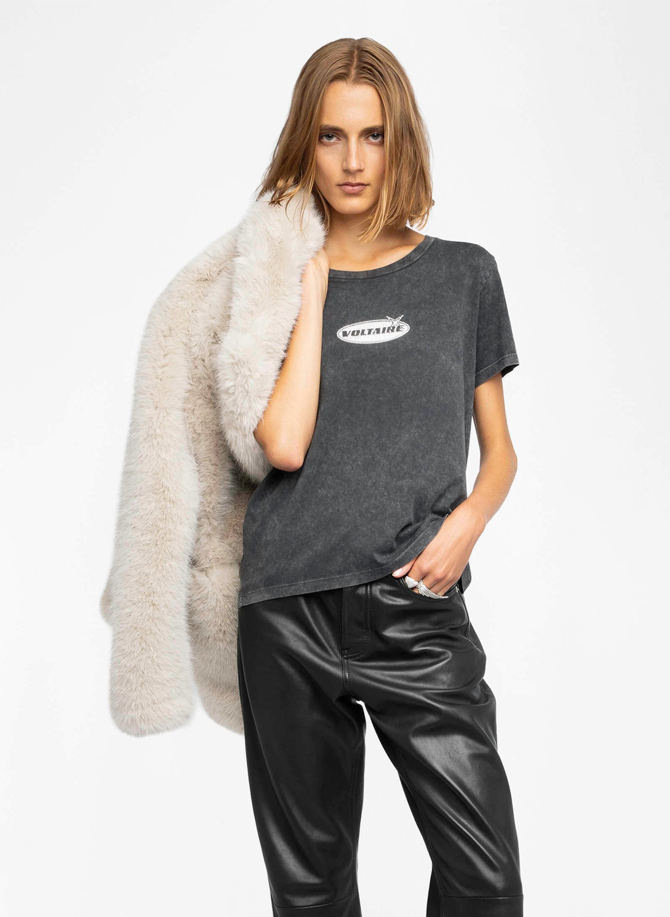 Tee-shirt col rond en coton alys ZADIG&VOLTAIRE Noir