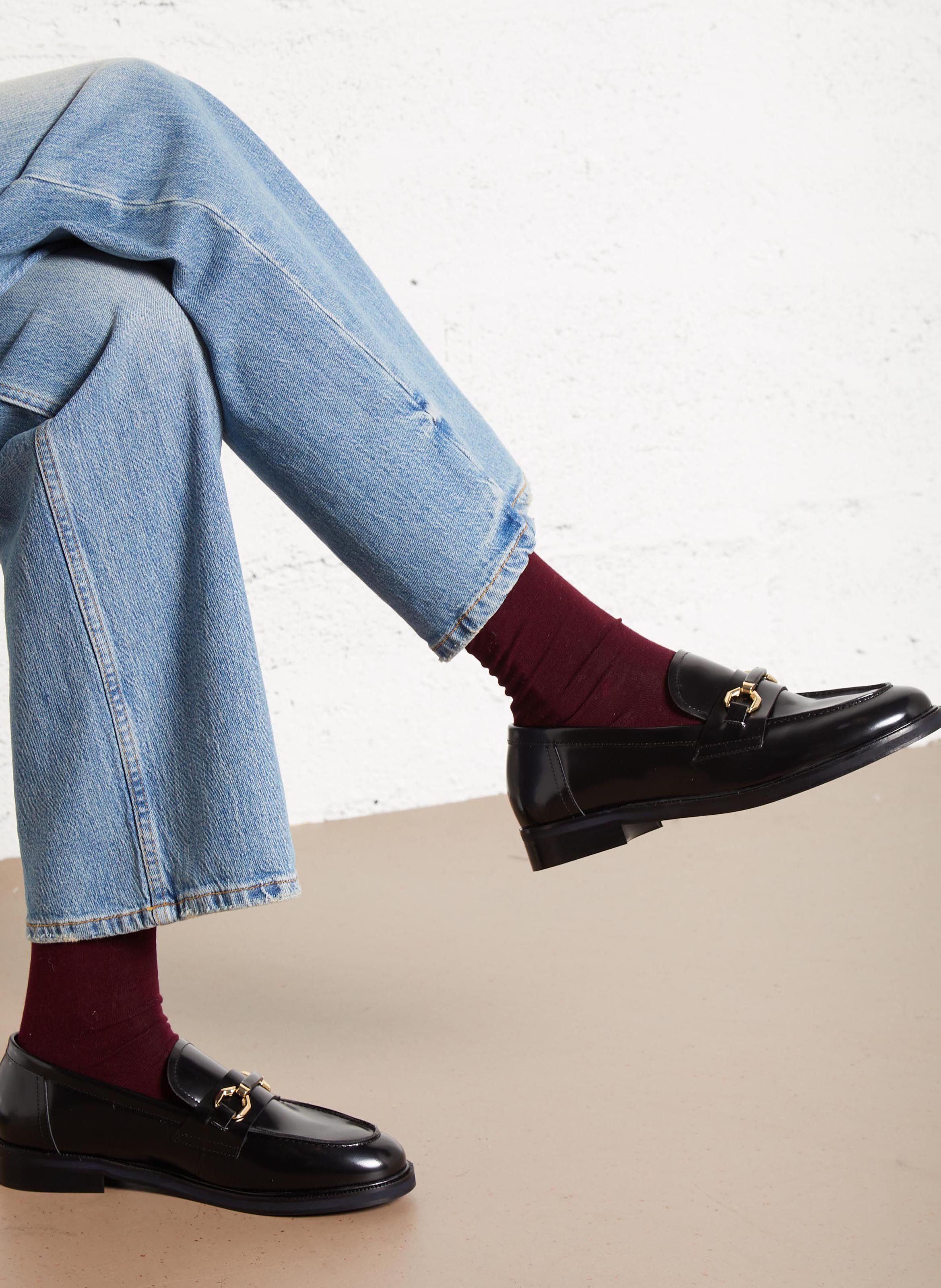 Mocassins en cuir Drop JONAK Noir