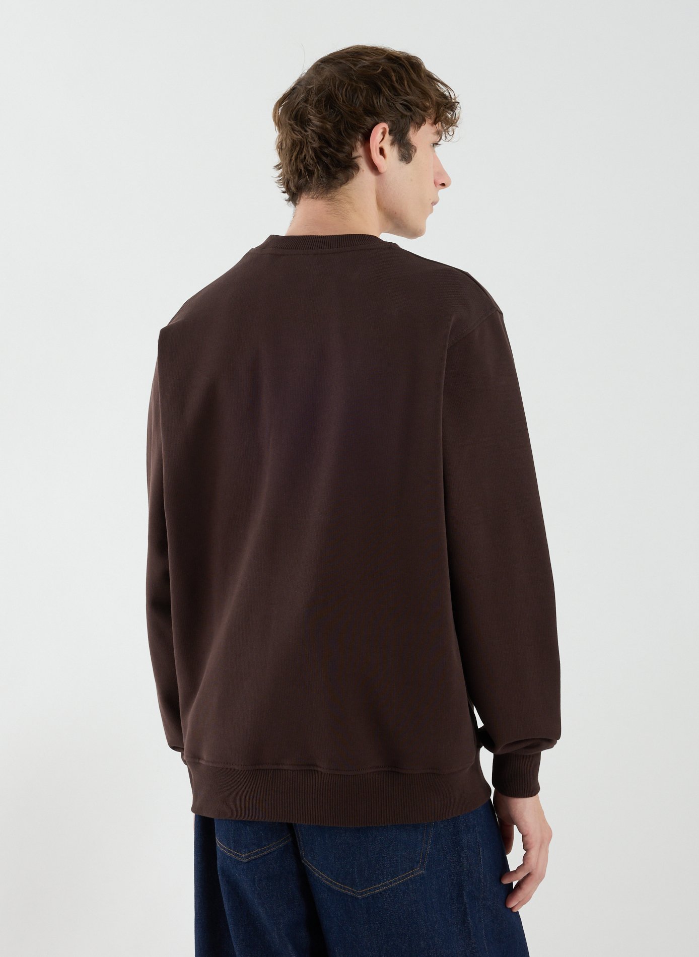 Sweatshirt droit en coton éponge DROLE DE MONSIEUR Marron