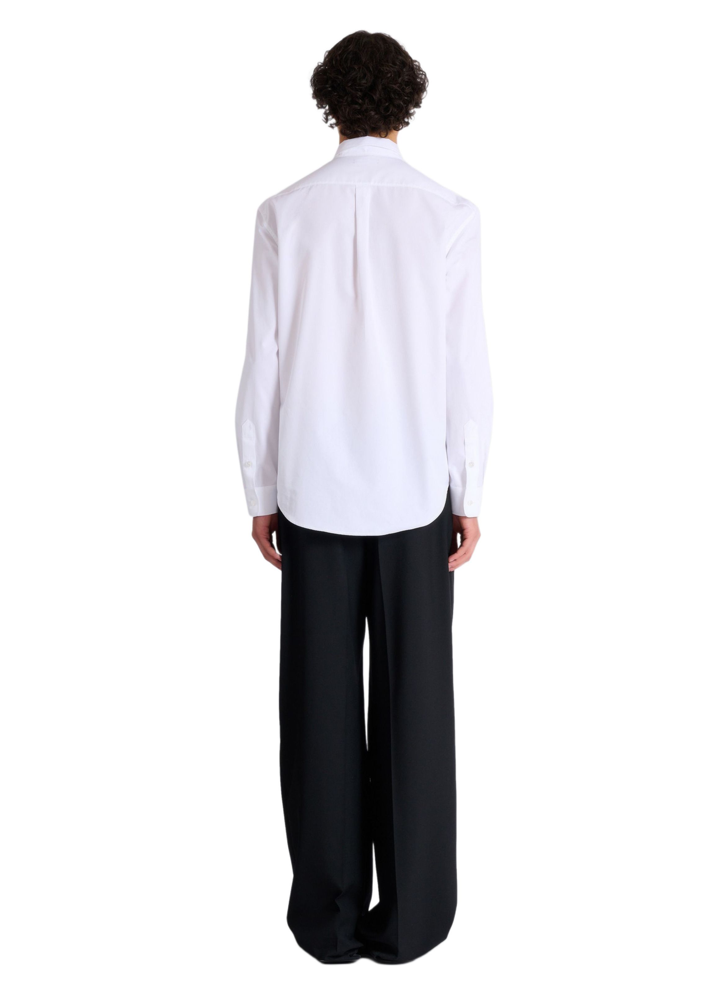 Chemise en popeline de coton BALMAIN Blanc