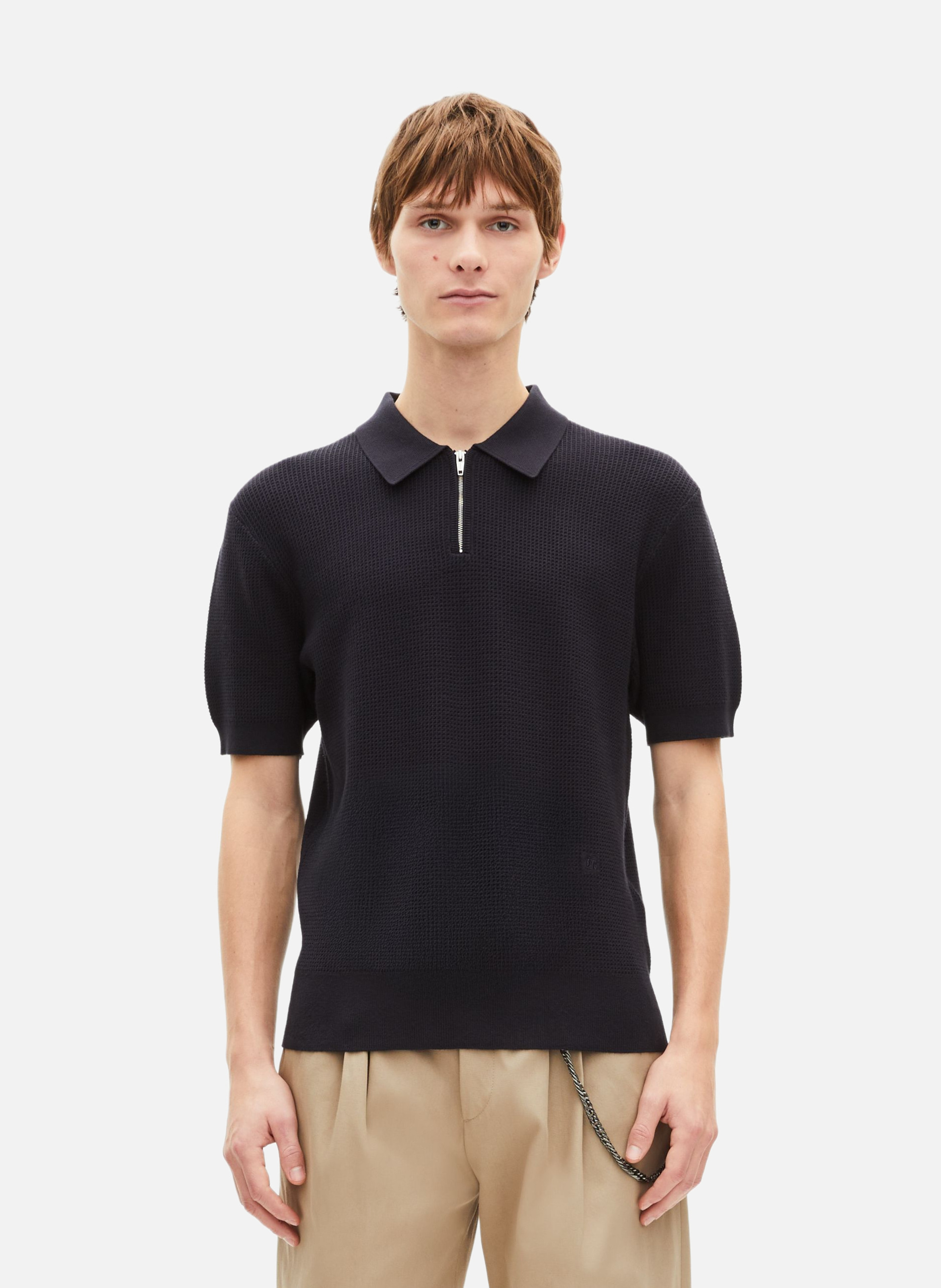 Pull col polo à zip THE KOOPLES Bleu