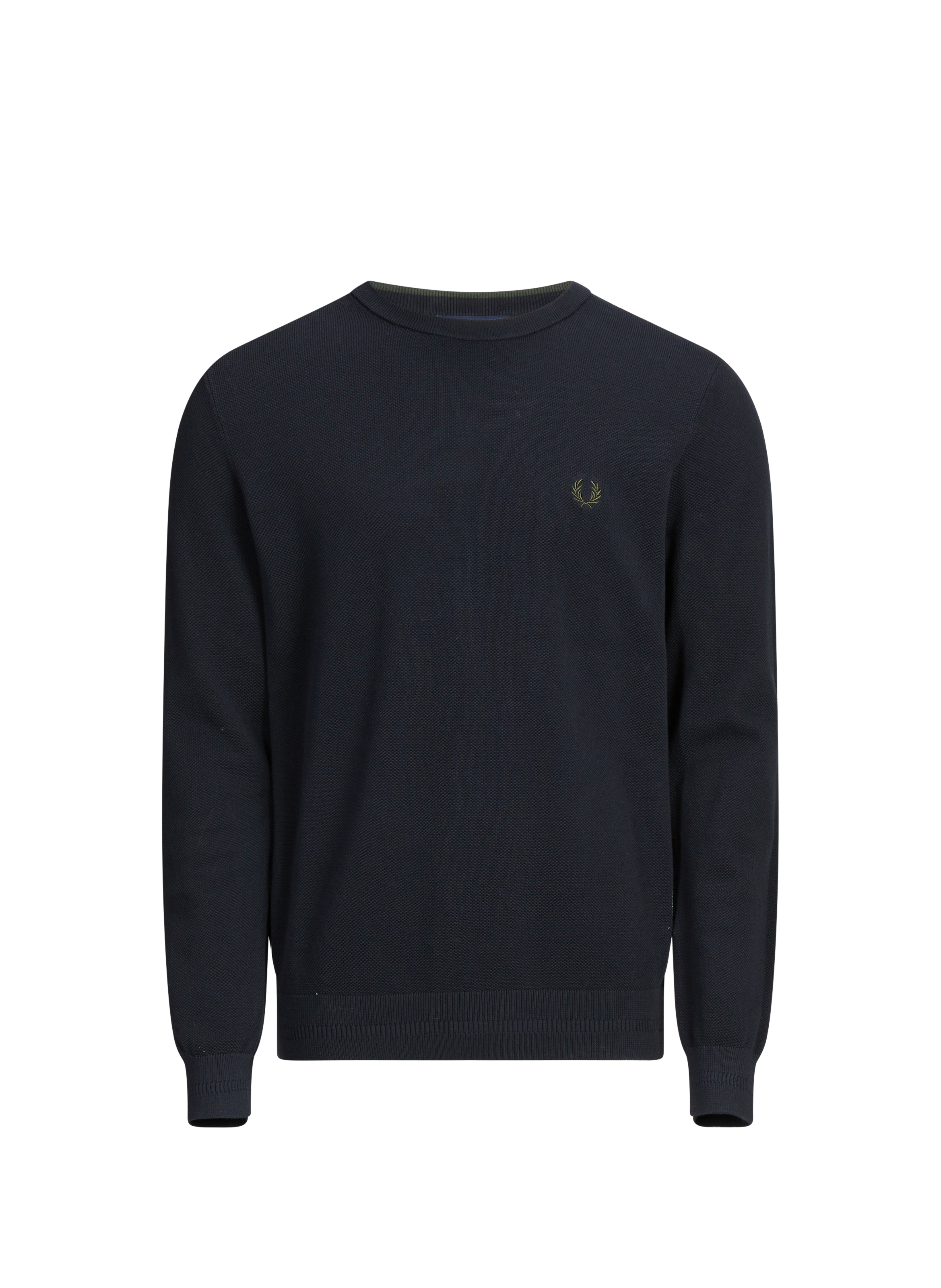 Round neck cotton sweater FRED PERRY Blue
