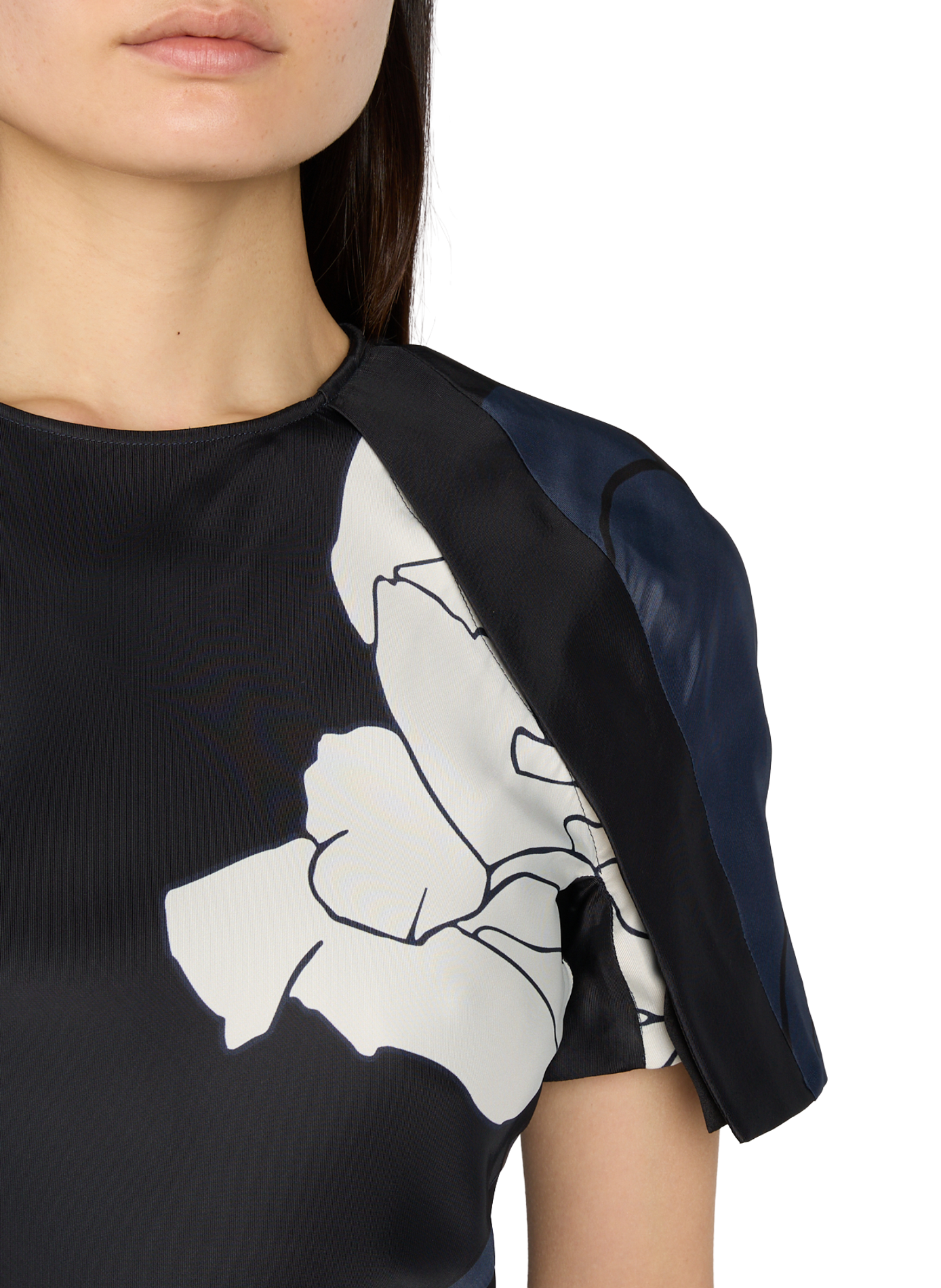 Robe longue manches courtes à col rond VICTORIA BECKHAM Multicolore