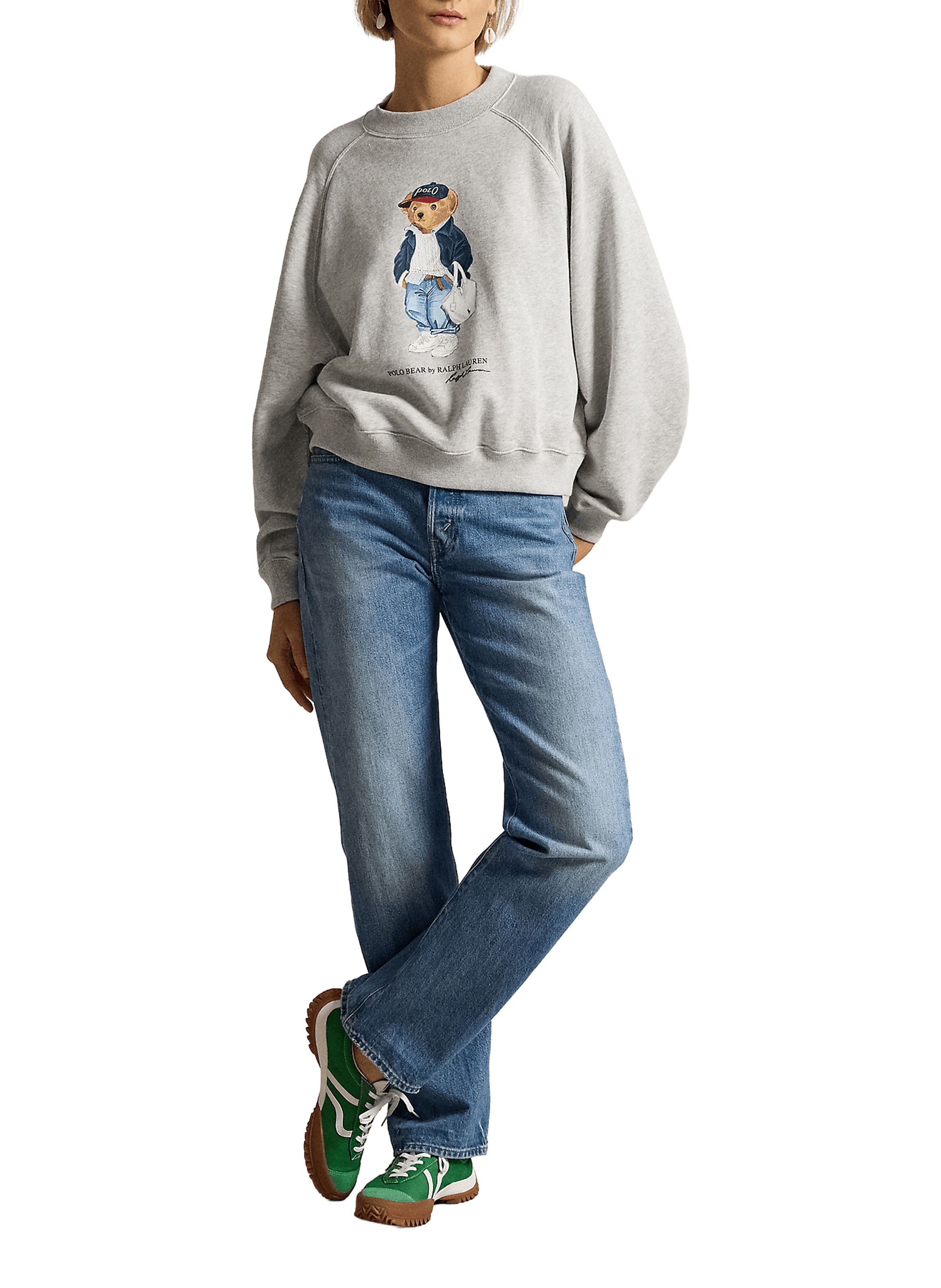 Sweatshirt à logo en coton mélangé POLO RALPH LAUREN Gris