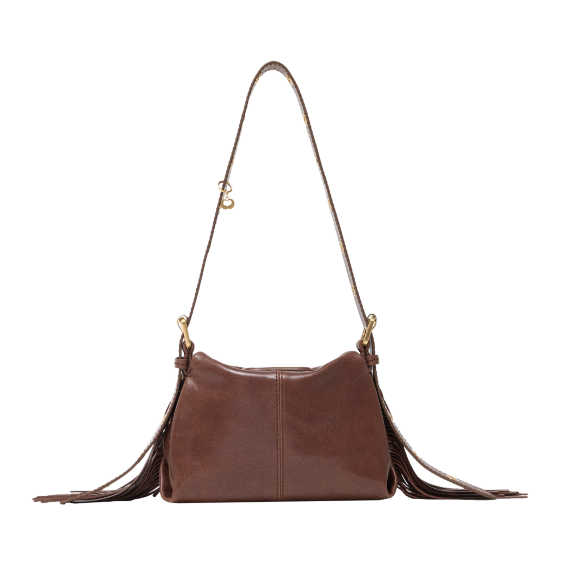 Sac bandoulière en cuir miss m mini MAJE Marron