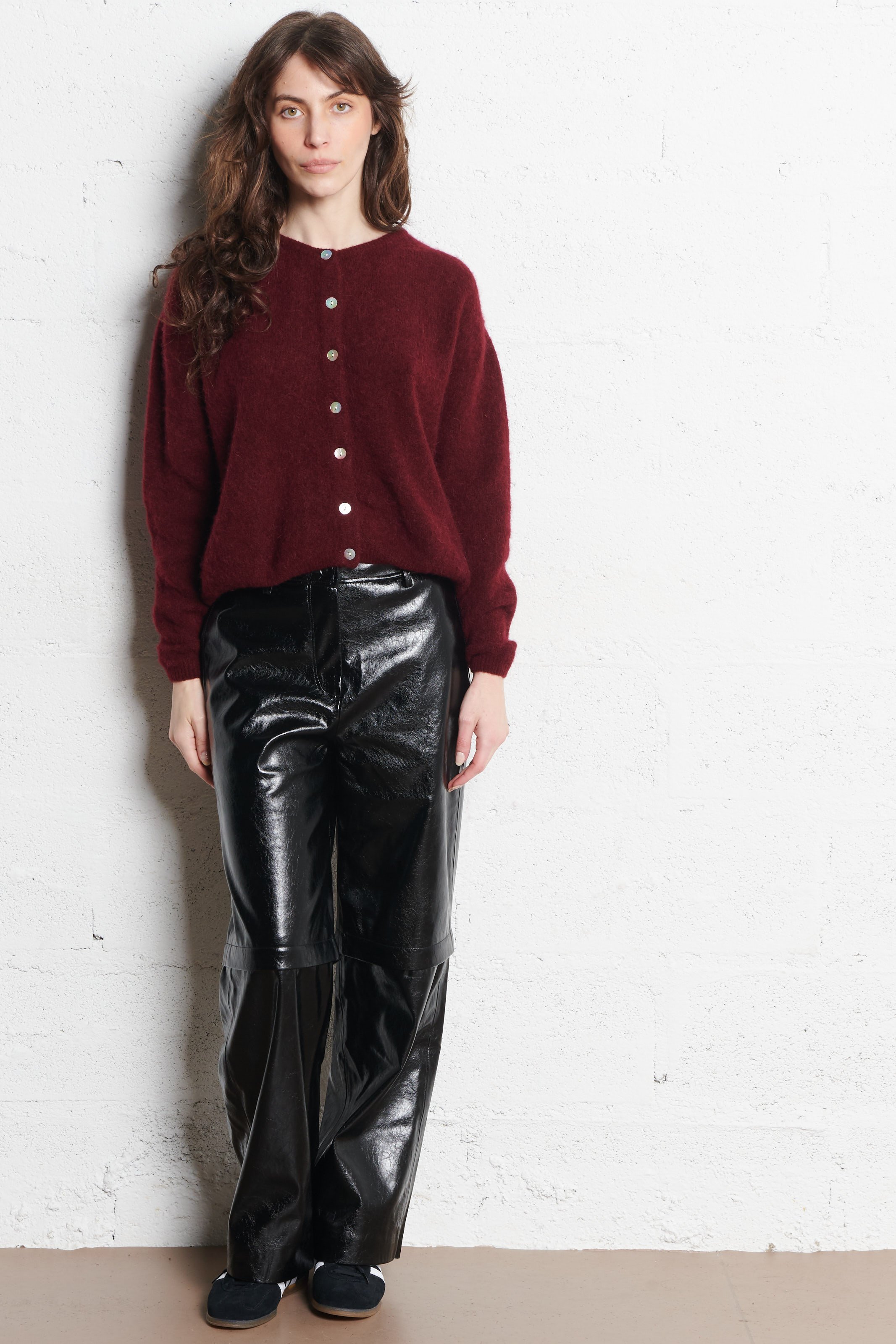 Gilet ample col rond en laine mélangée vitow AMERICAN VINTAGE Rouge