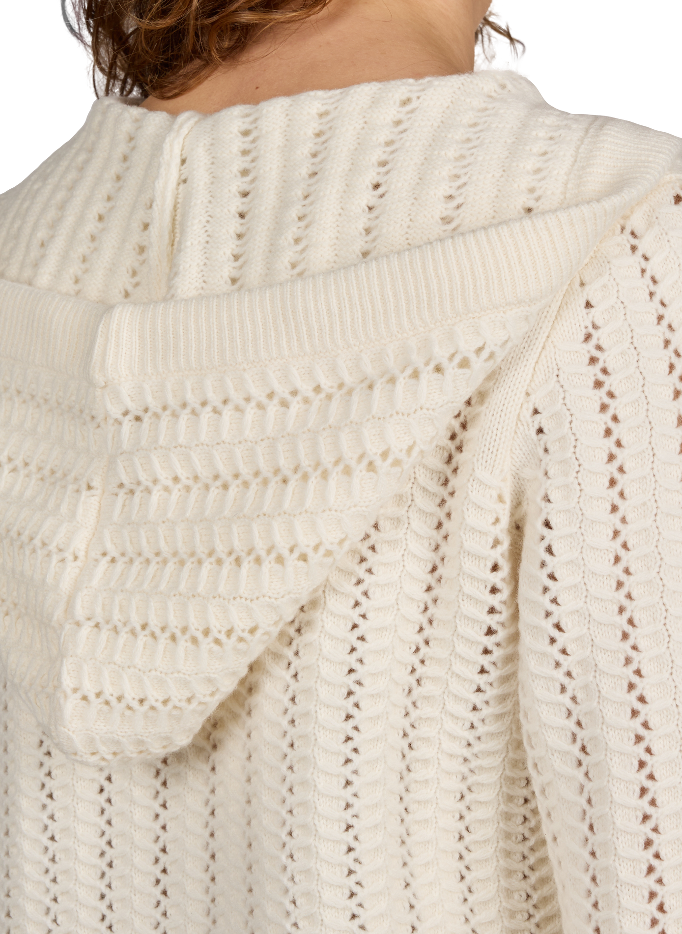 Cardigan tricot à capuche en laine mérinos BERENICE Beige