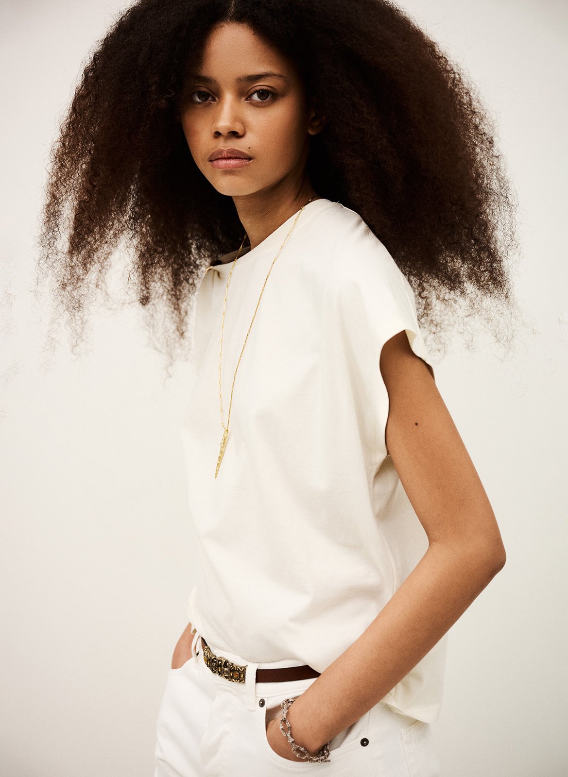 Tee-shirt col rond allia BA&SH Beige