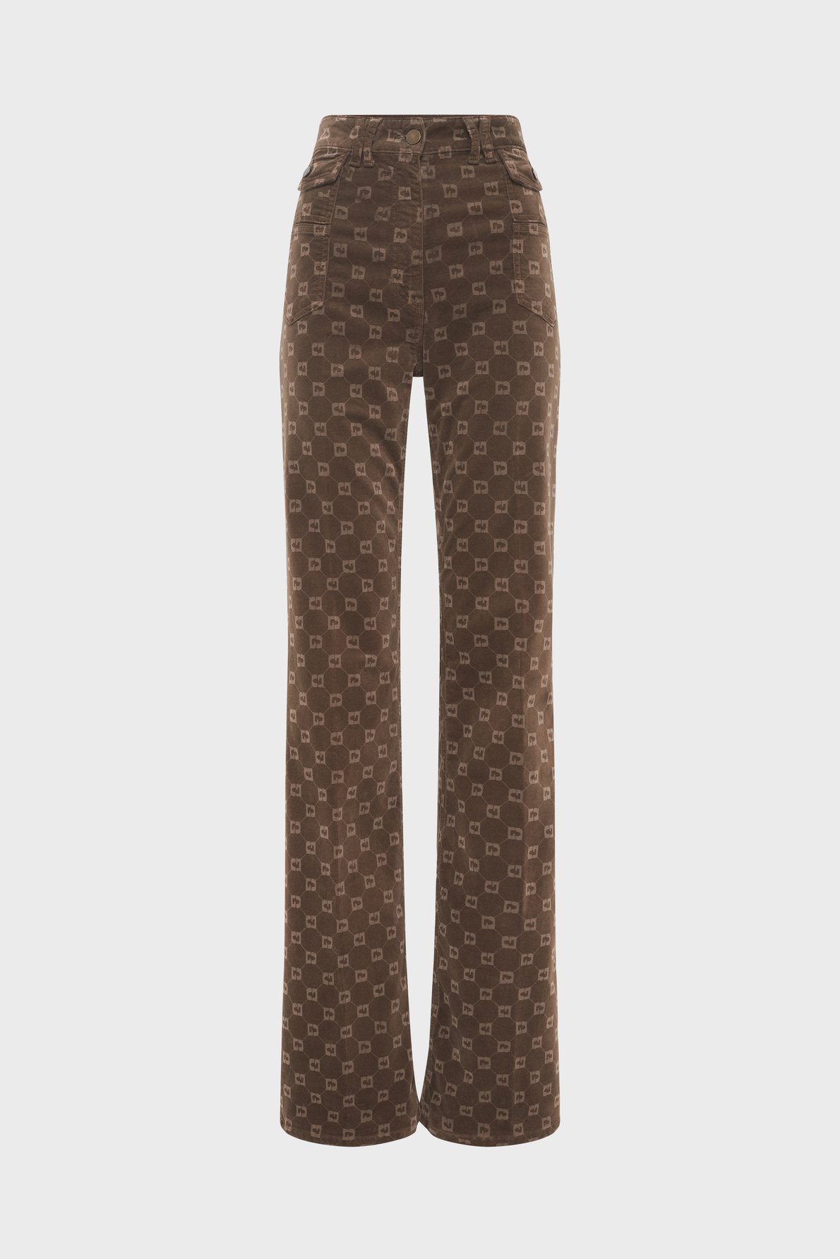 Pantalon flare en velours à monogramme - anna GERARD DAREL Marron