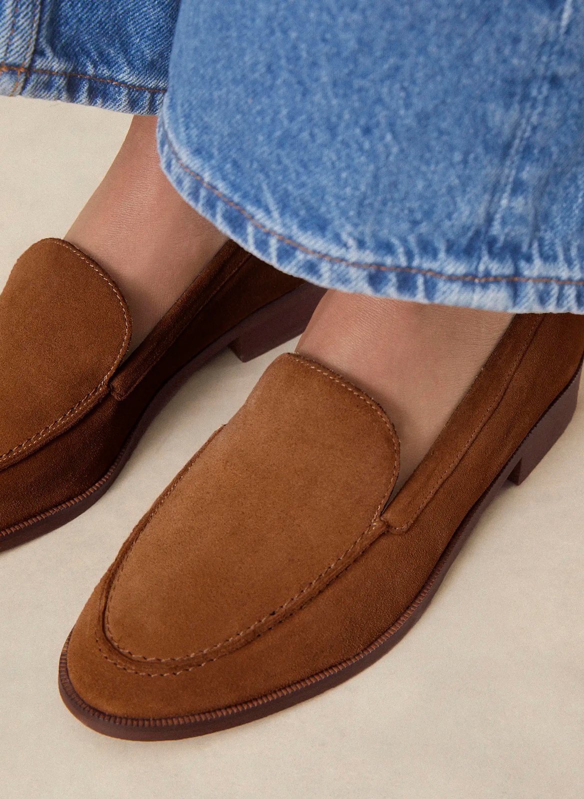Mocassins en cuir velours n°154 RIVECOUR Marron