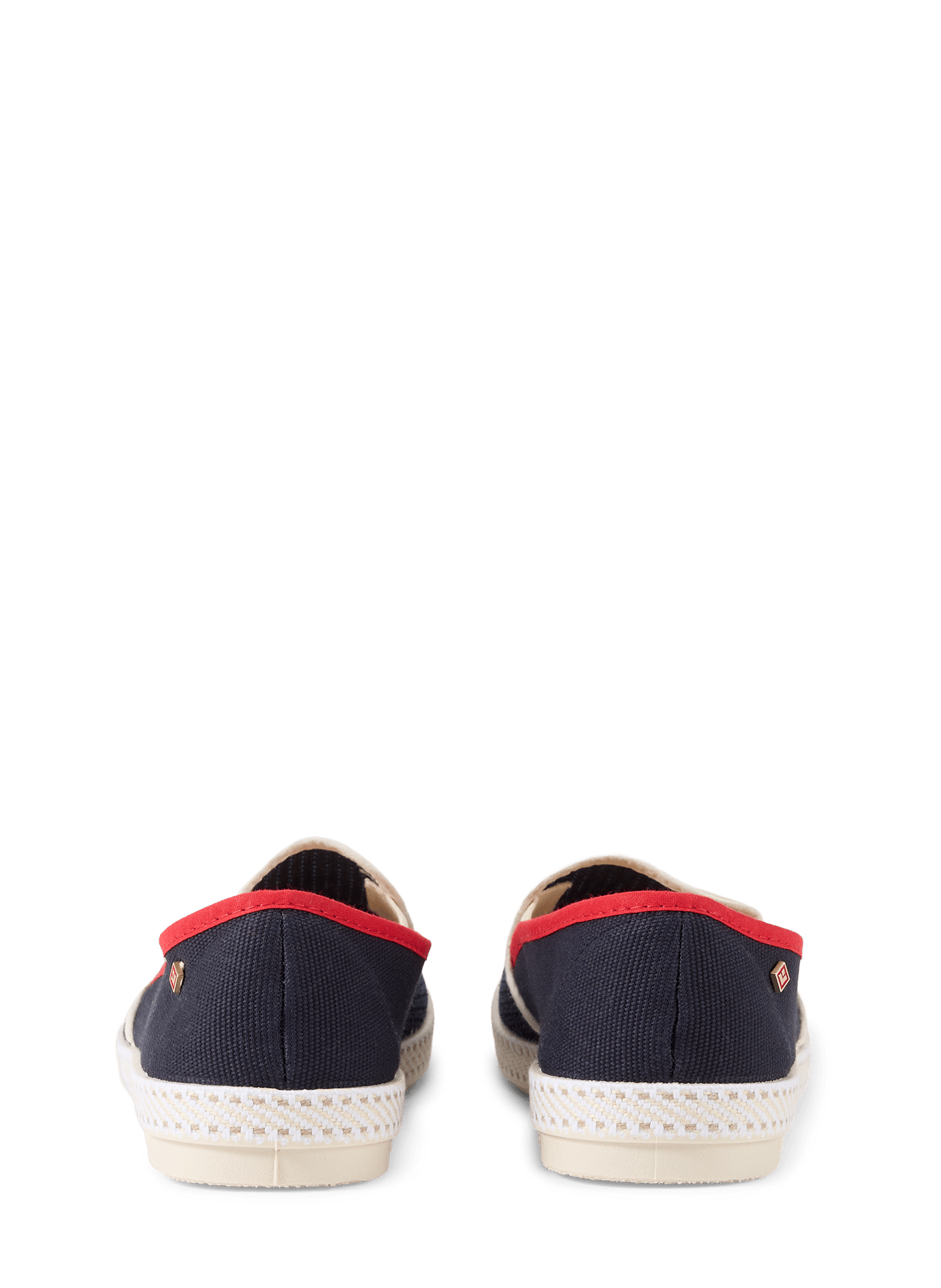 Moccasins with contrasting bands in mixed cotton RIVIERAS Blue
