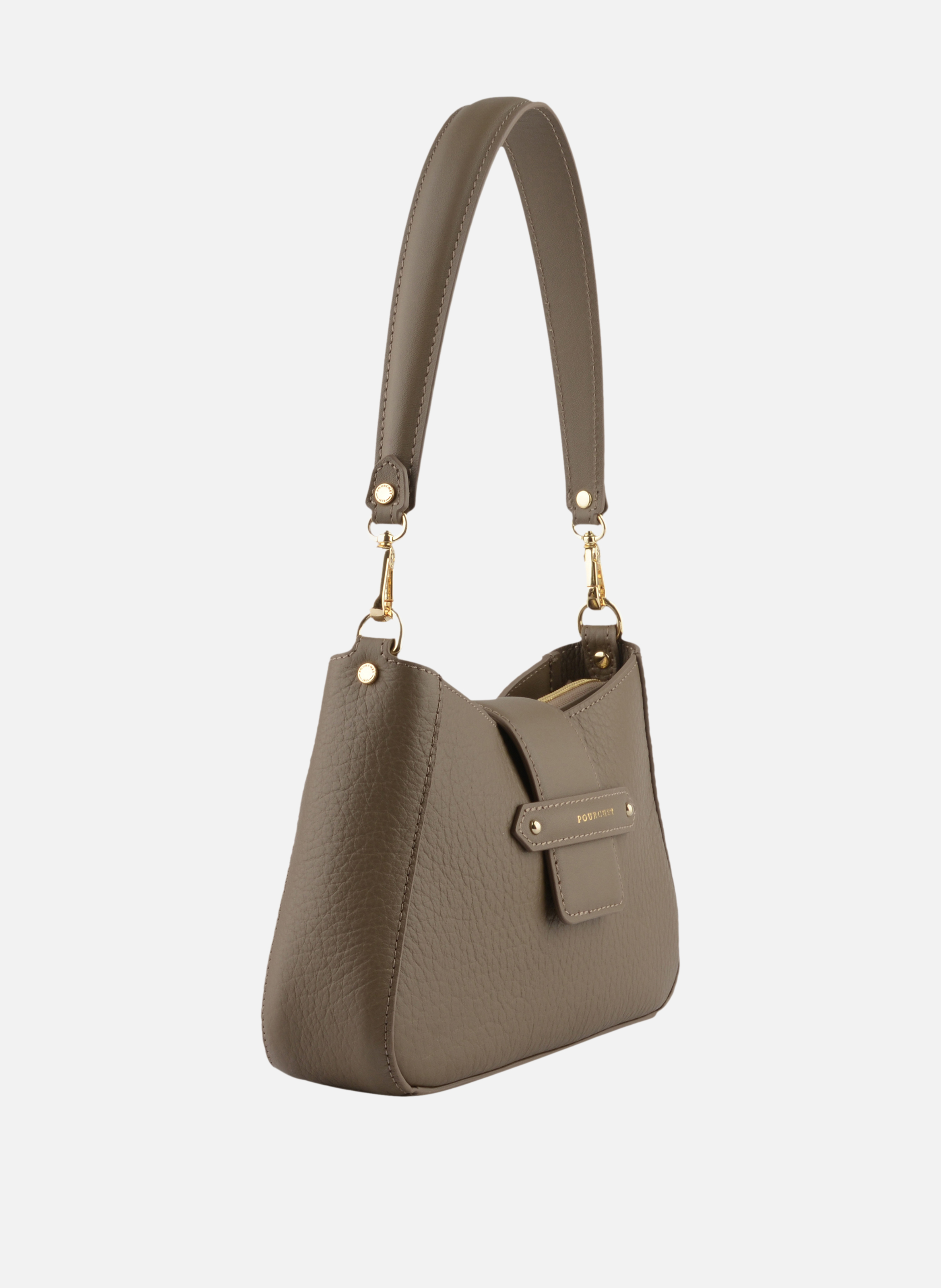 Fleuves | sac à main en cuir de vachette POURCHET Gris