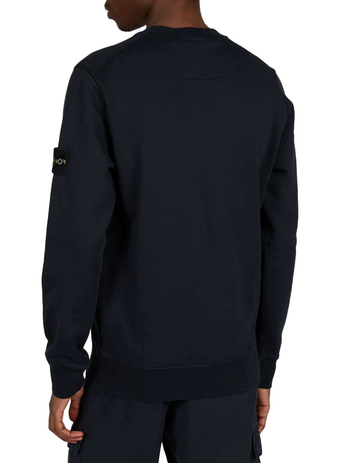 Straight round neck plain sweatshirt STONE ISLAND Blue