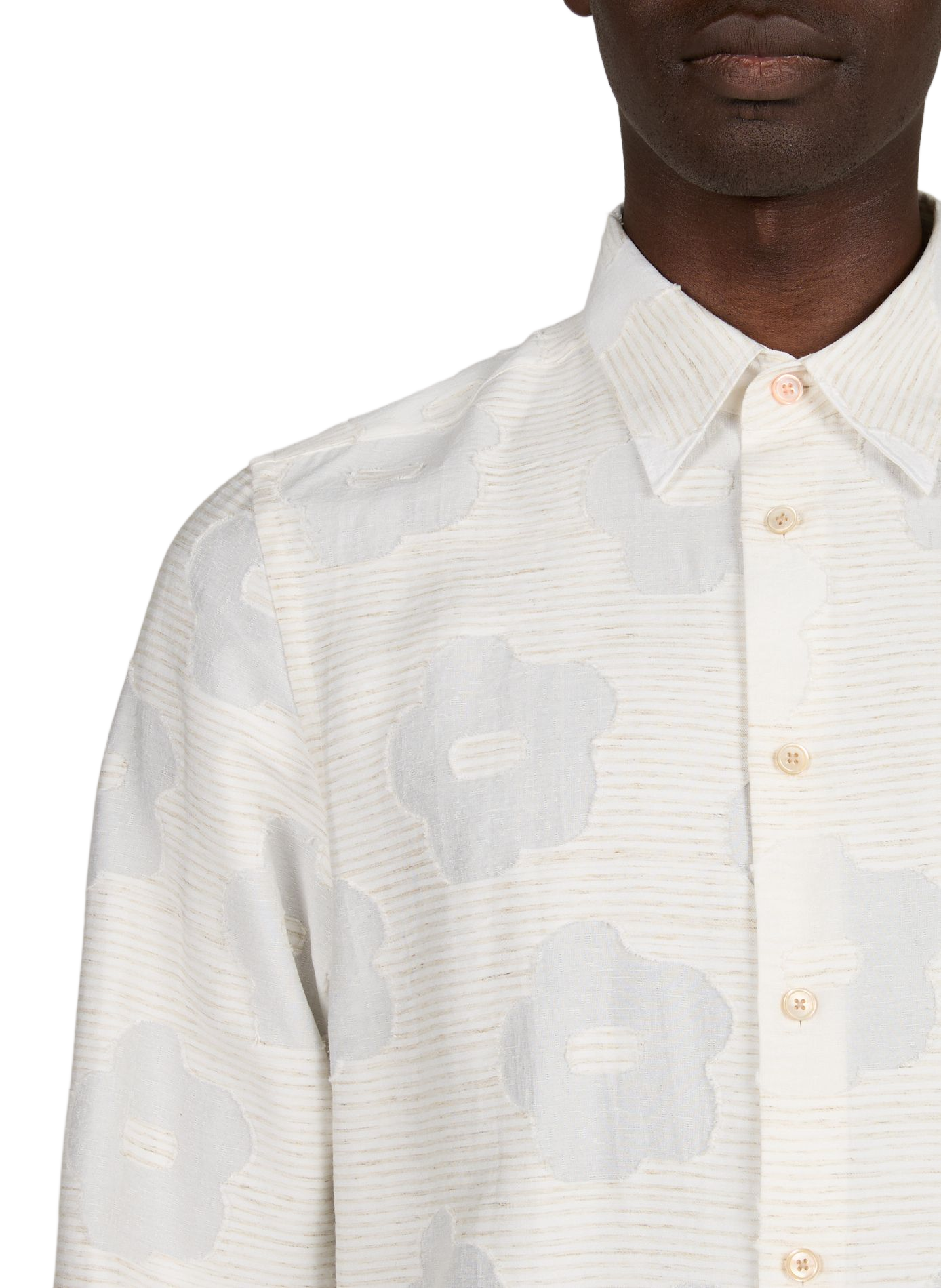 Chemise large à motifs contrastés PAUL SMITH Blanc