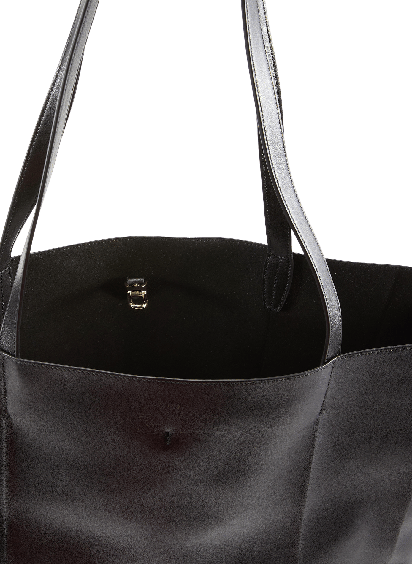 Cowhide leather tote bag TOTEME Black