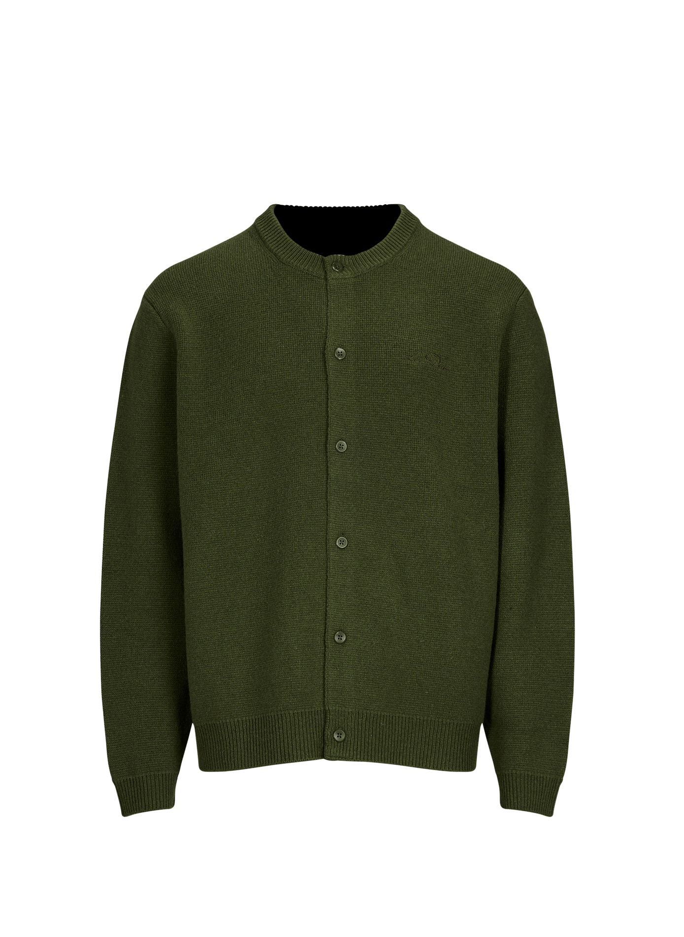 Gerader Wollpullover LES DEUX Grun