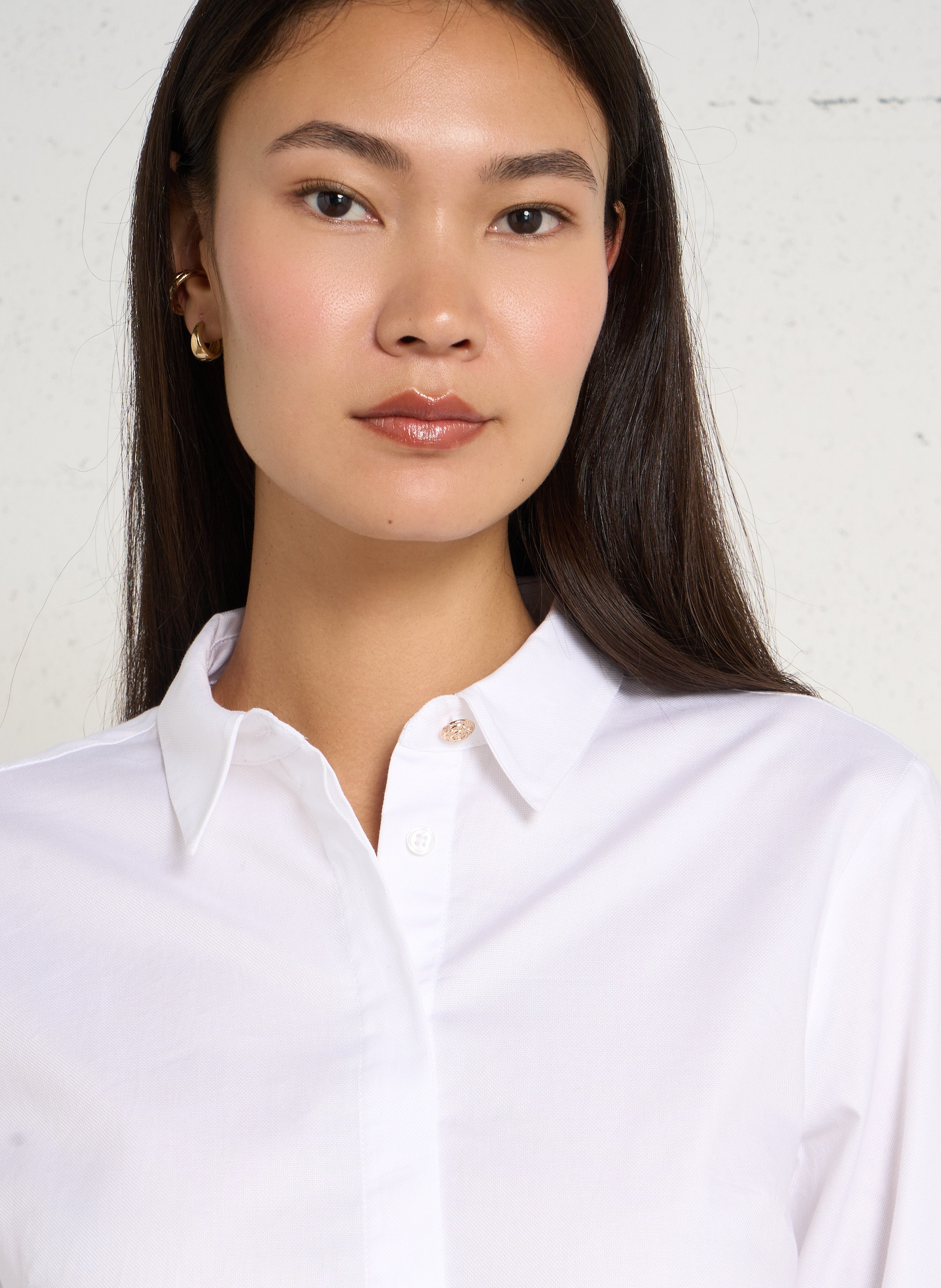 Chemise droite en coton maxime MAISON 123 Blanc
