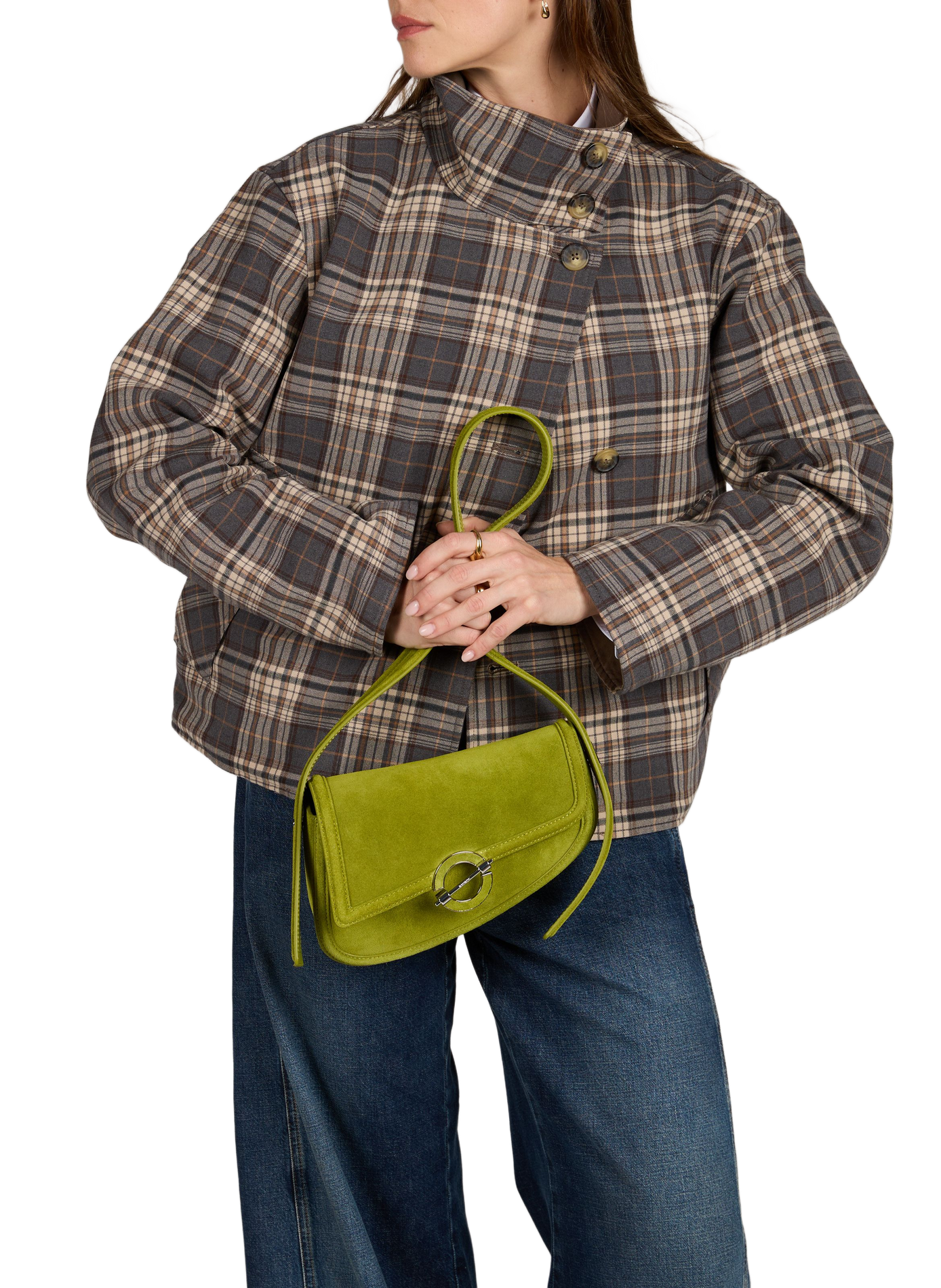 Leather shoulder bag SAMSOE SAMSOE Green