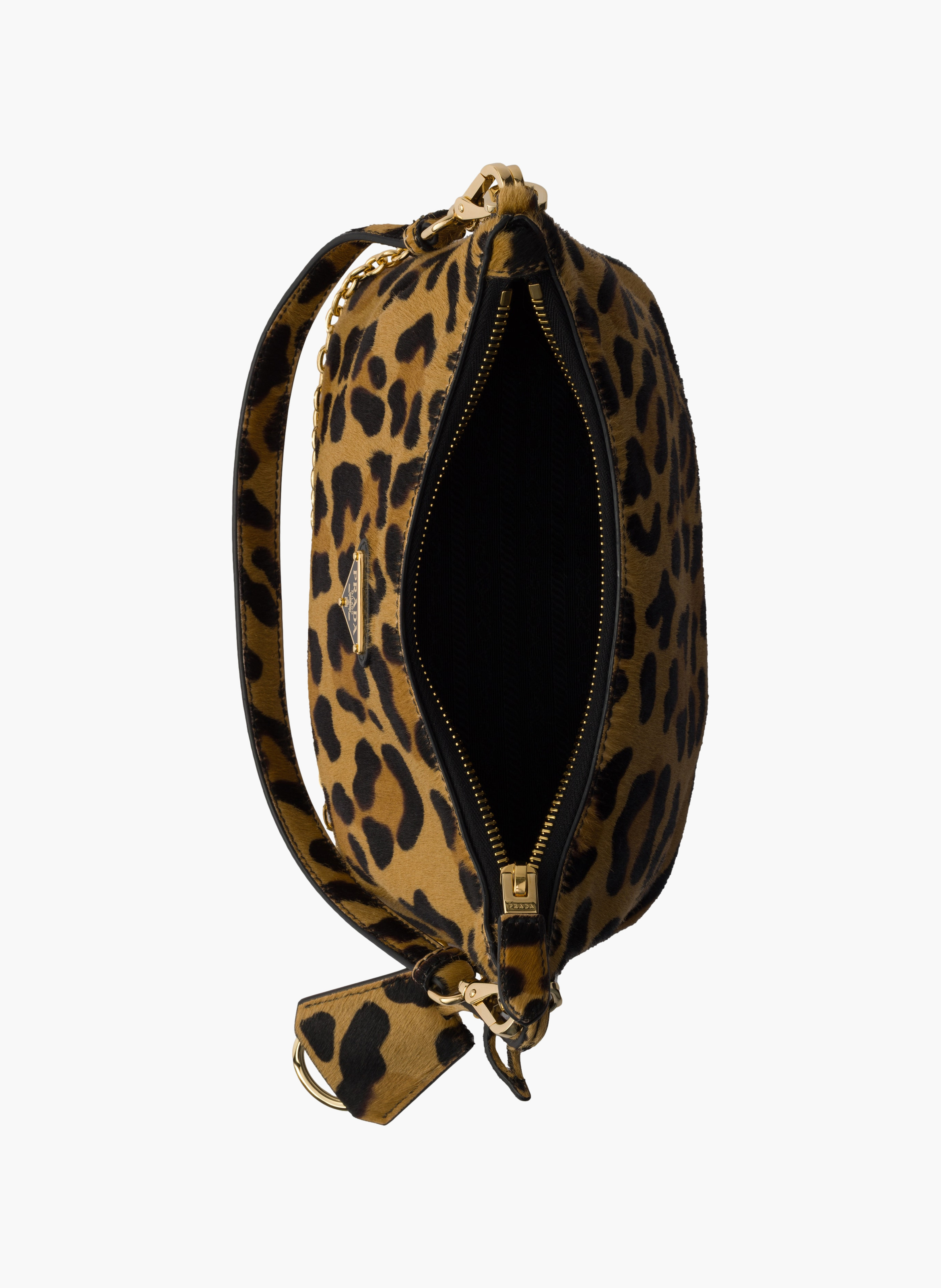 Mini sac en cuir à poil de veau imprimé PRADA Beige
