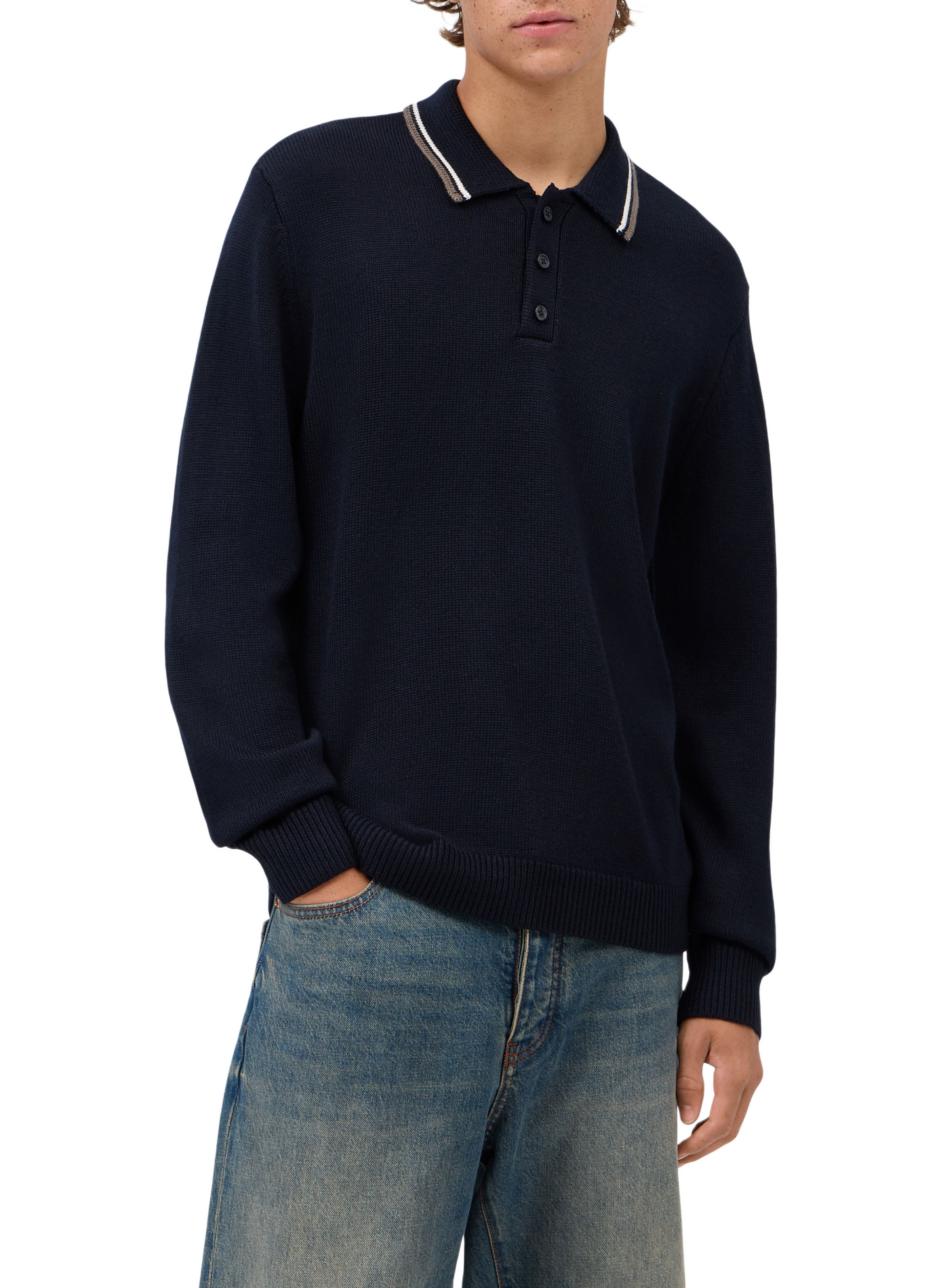Straight-fit polo-neck jumper ARMANI EXCHANGE Blue