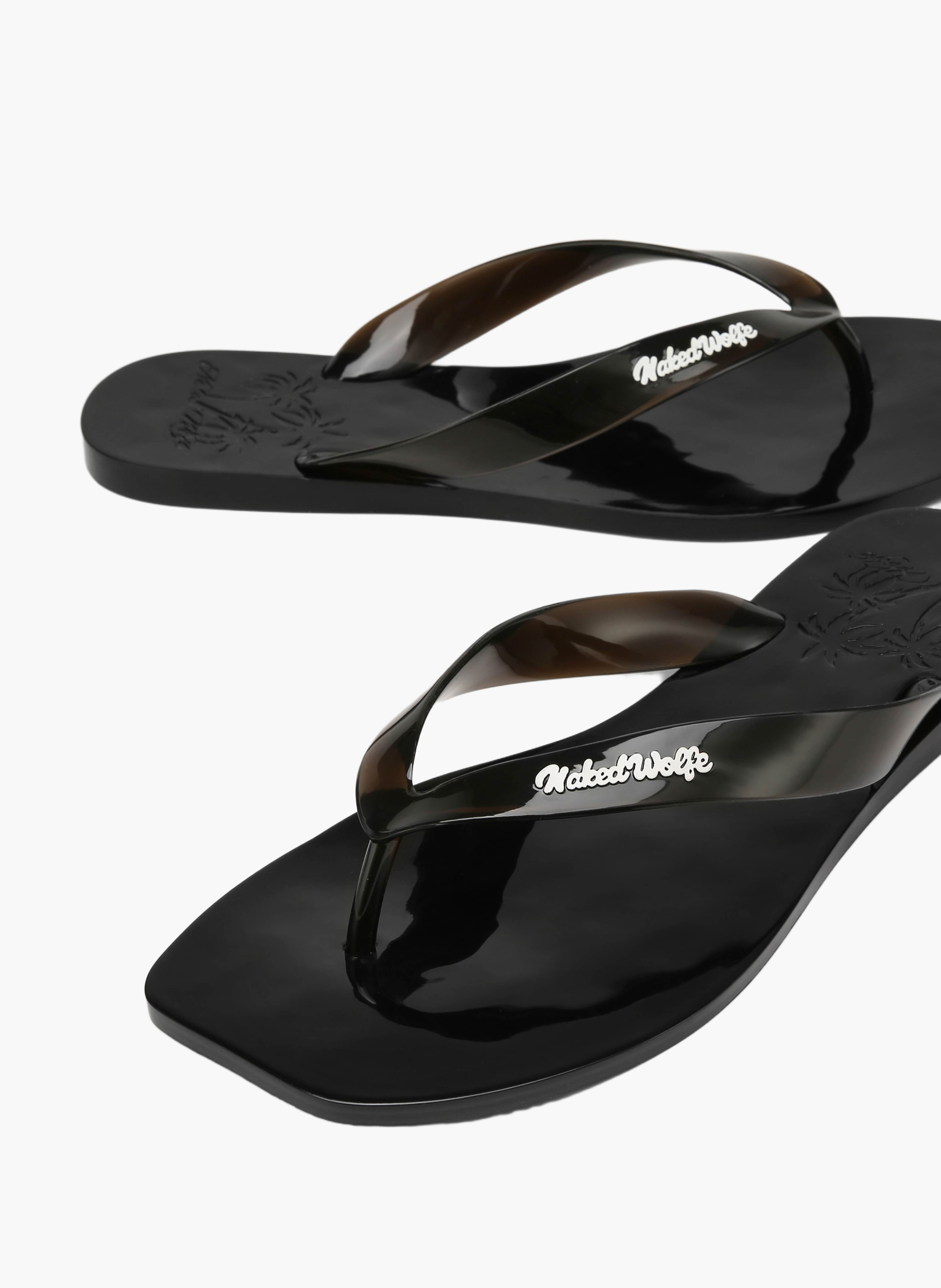 Jelly teenslippers The Surfing Thong NAKED WOLFE Zwart
