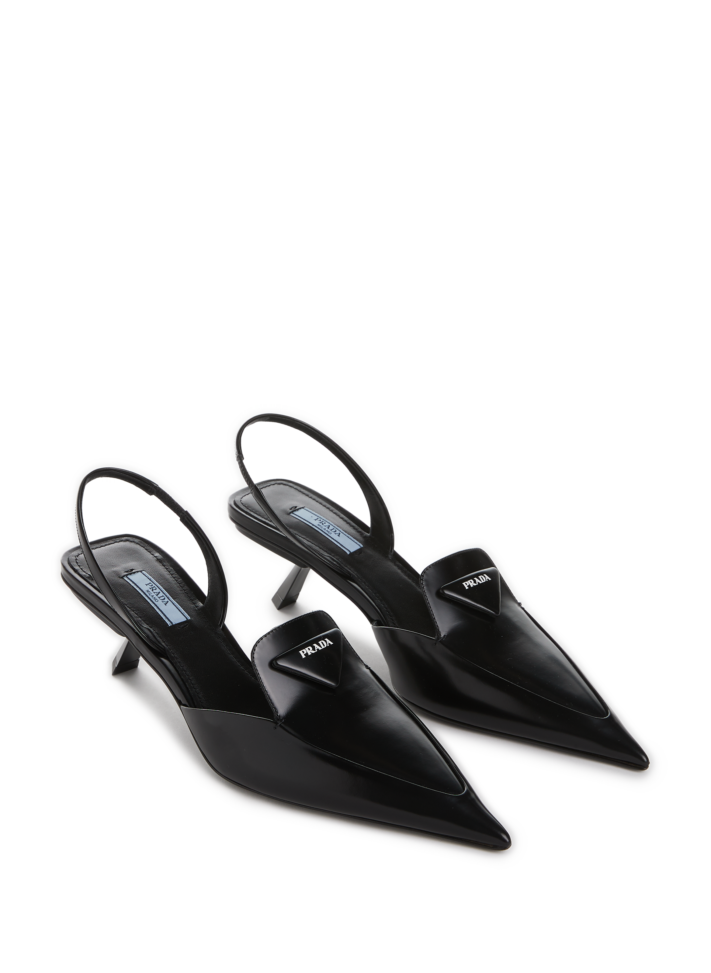 Escarpins à bride arrière en cuir brossé