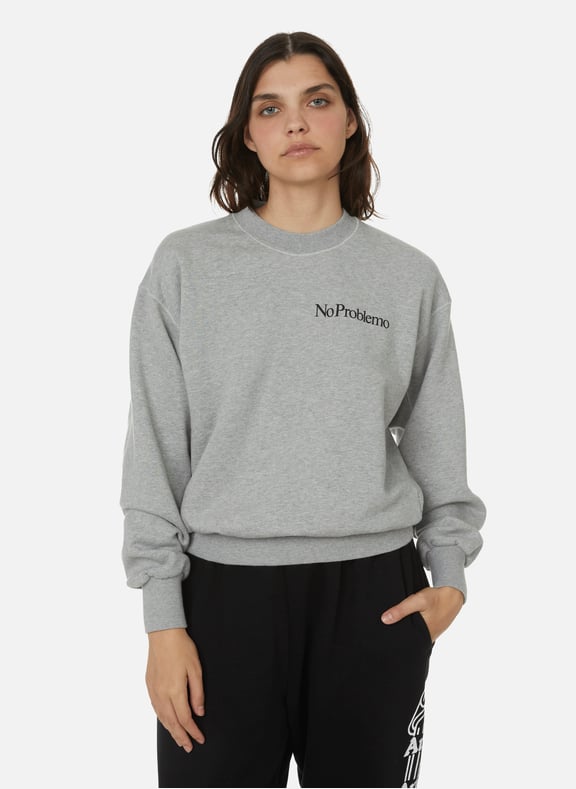 Mini Problemo cotton sweatshirt Grey by ARIES ARIES Mini Problemo cotton sweatshirt Grey
