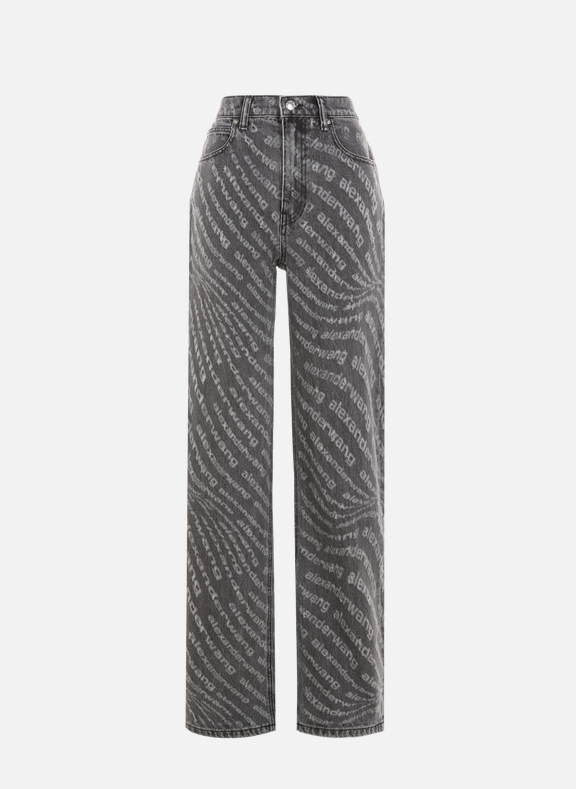 ALEXANDER WANG Straight-leg logo jeans Grey