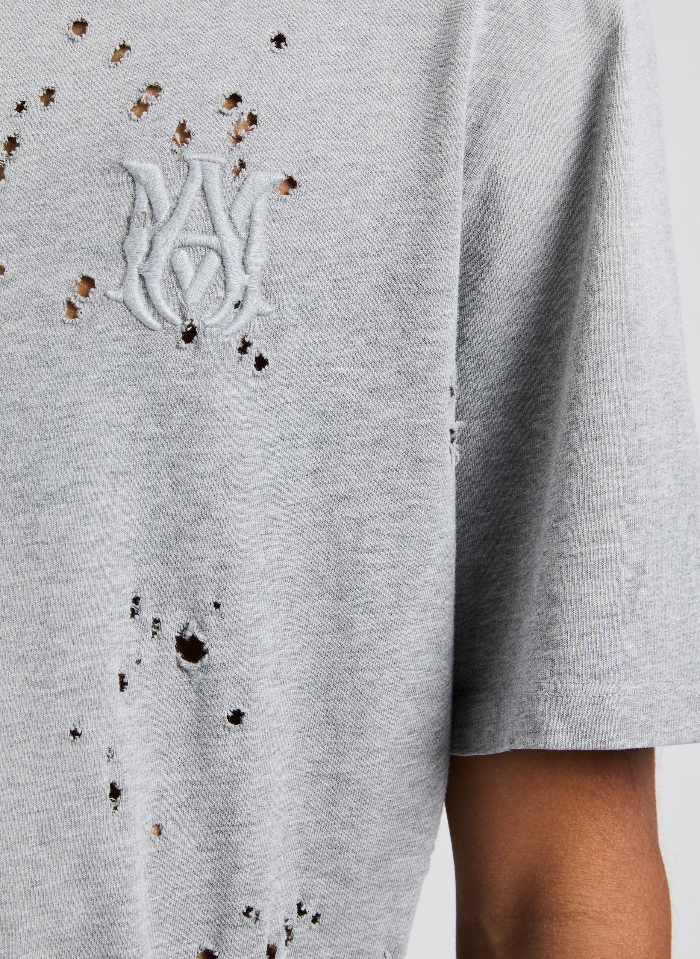 T-shirt effet destroy AMIRI Gris