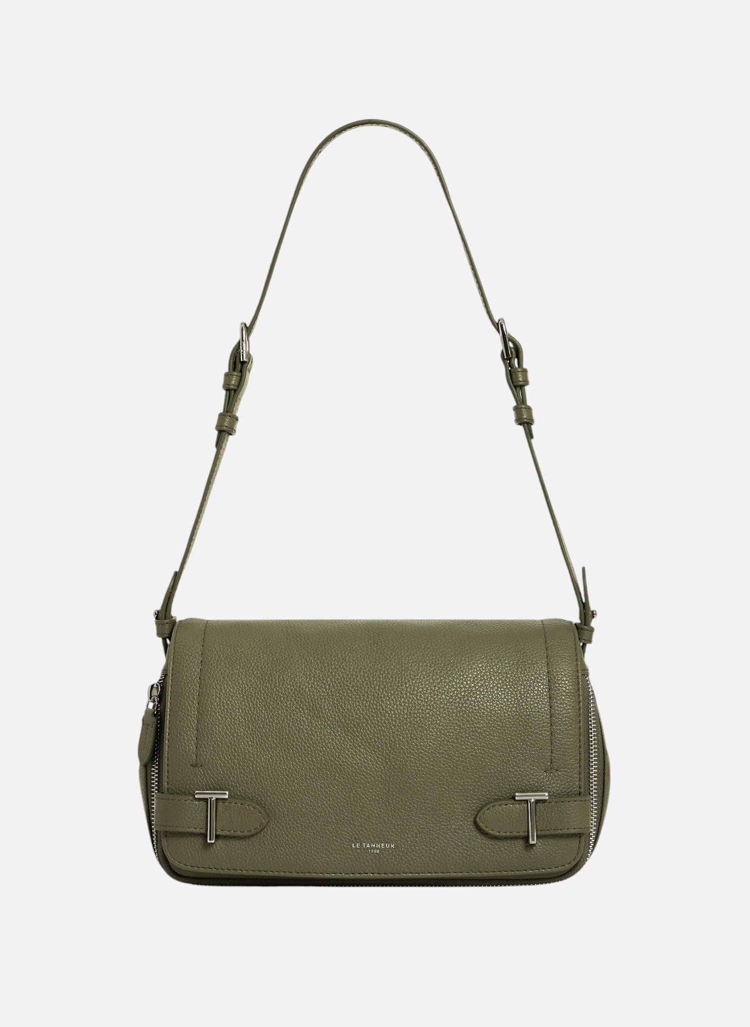 Petit sac bandoulière simone en cuir grainé LE TANNEUR Vert
