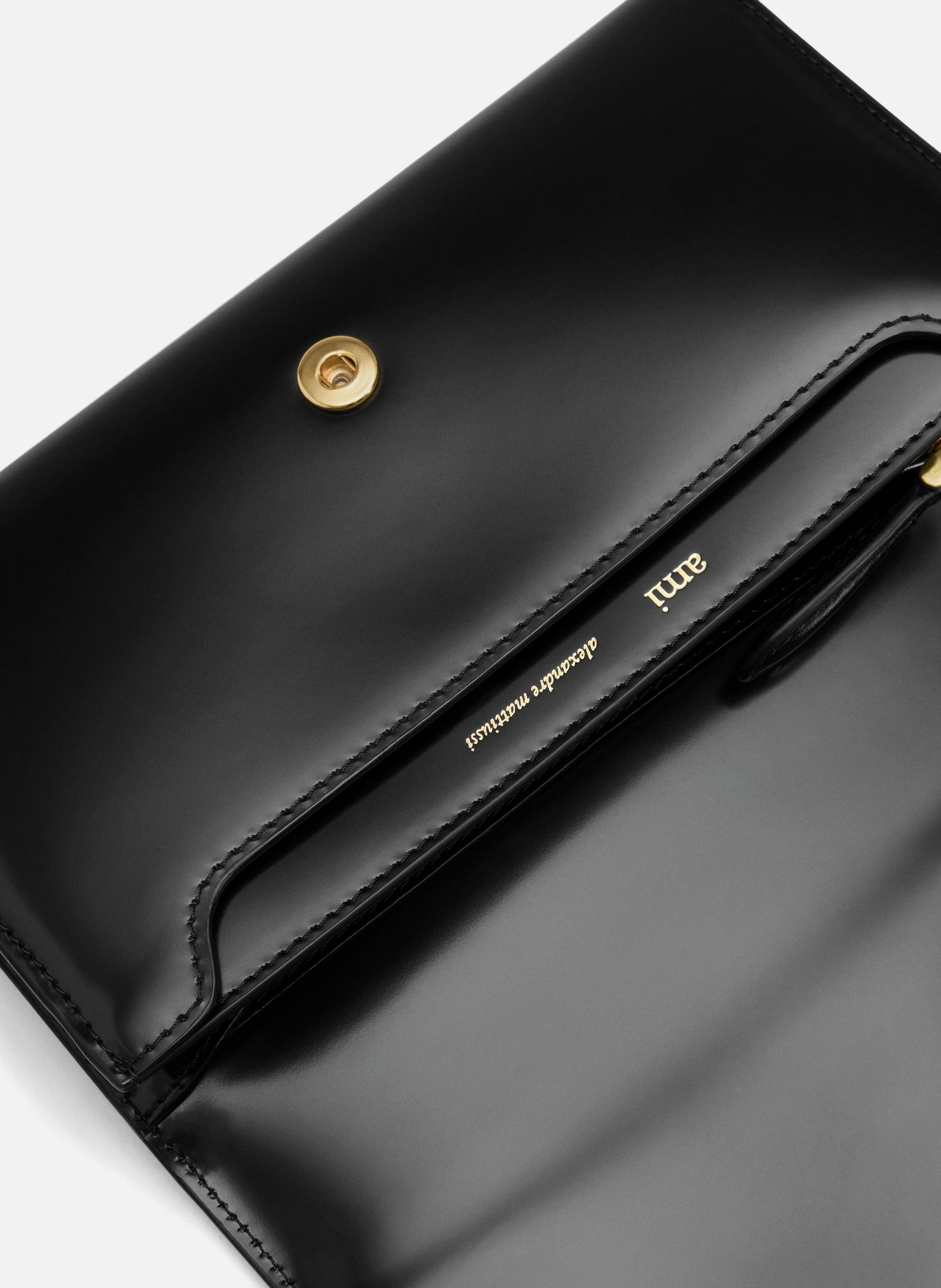 Portefeuille continental paris paris en cuir glacé unisexe AMI PARIS Noir