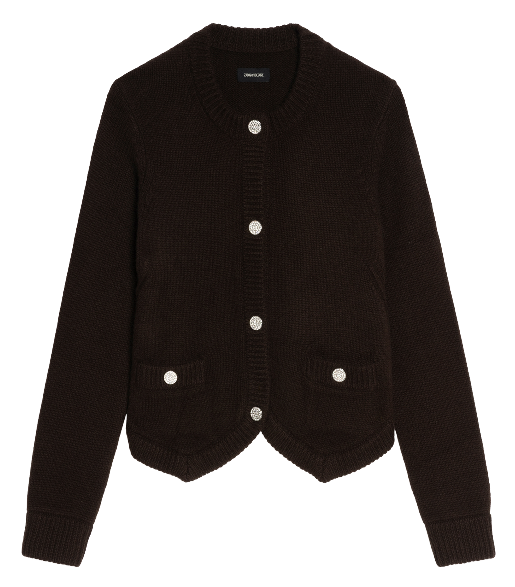 Gilet col rond en cachemire westia ZADIG&VOLTAIRE Marron