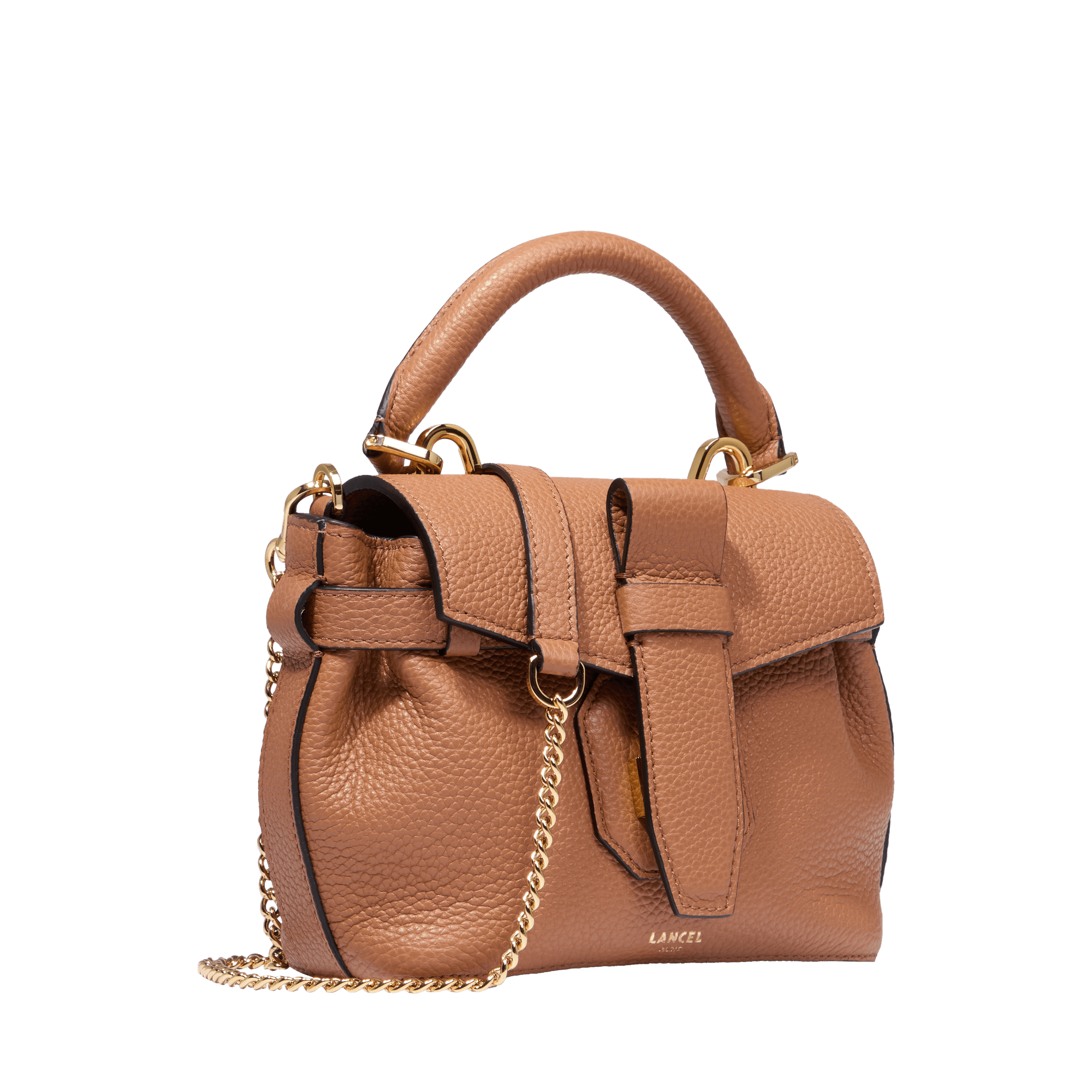 Mini sac porté main charlie de lancel en cuir LANCEL Marron
