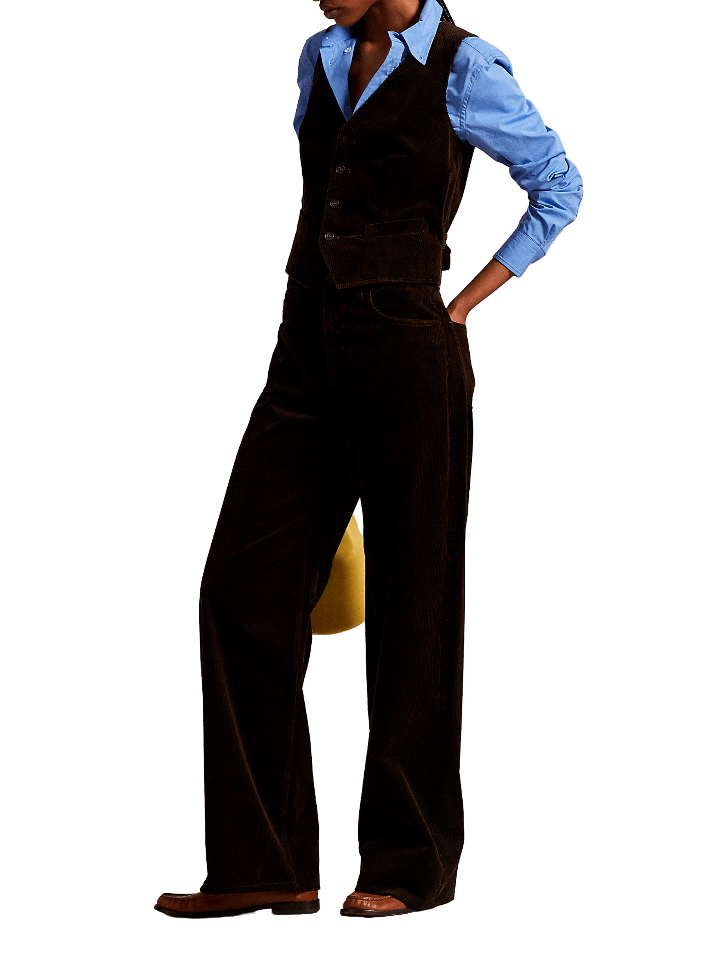 Straight corduroy cotton pants POLO RALPH LAUREN Brown