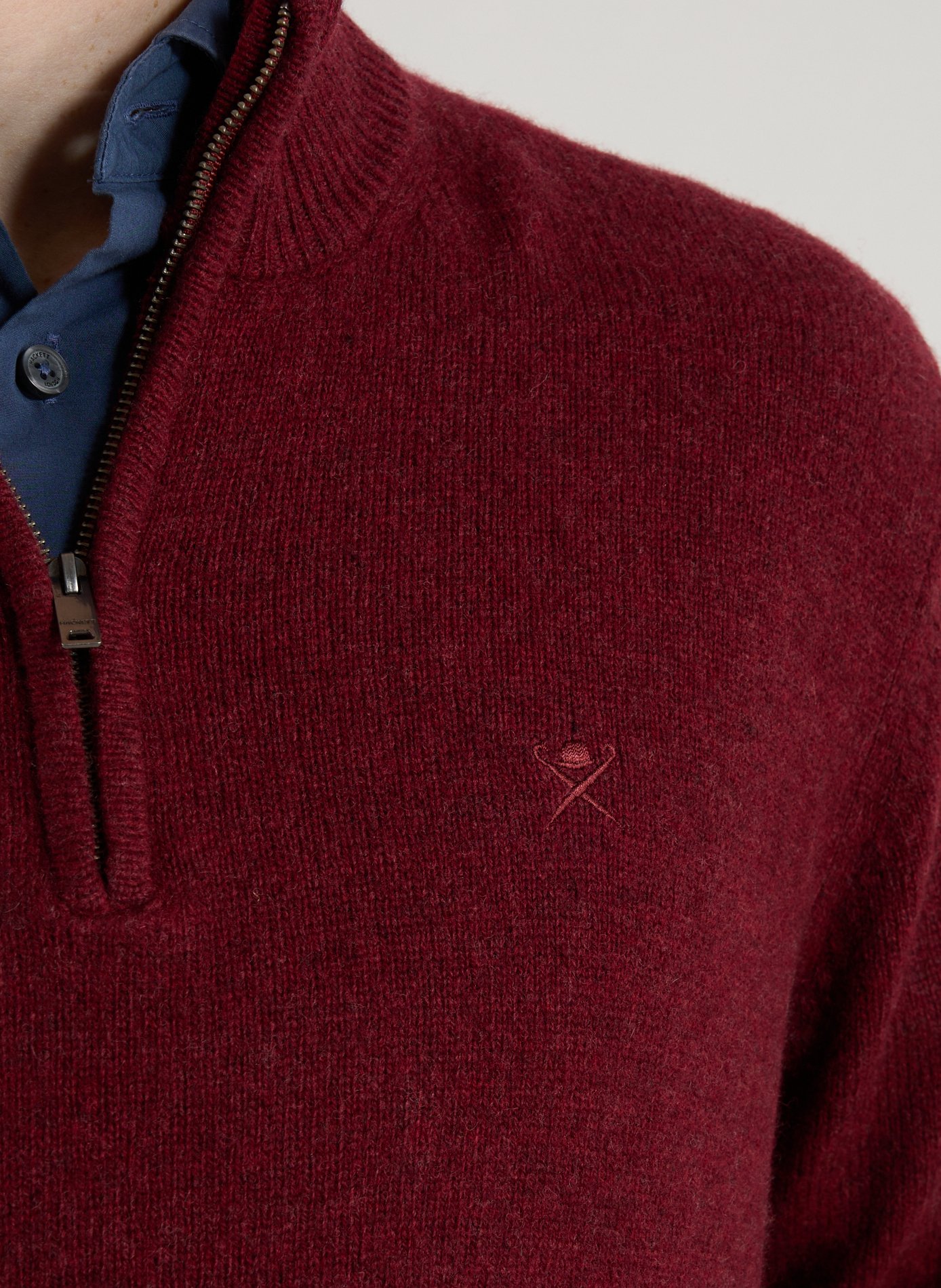High collar sweatshirt in wool HACKETT Red