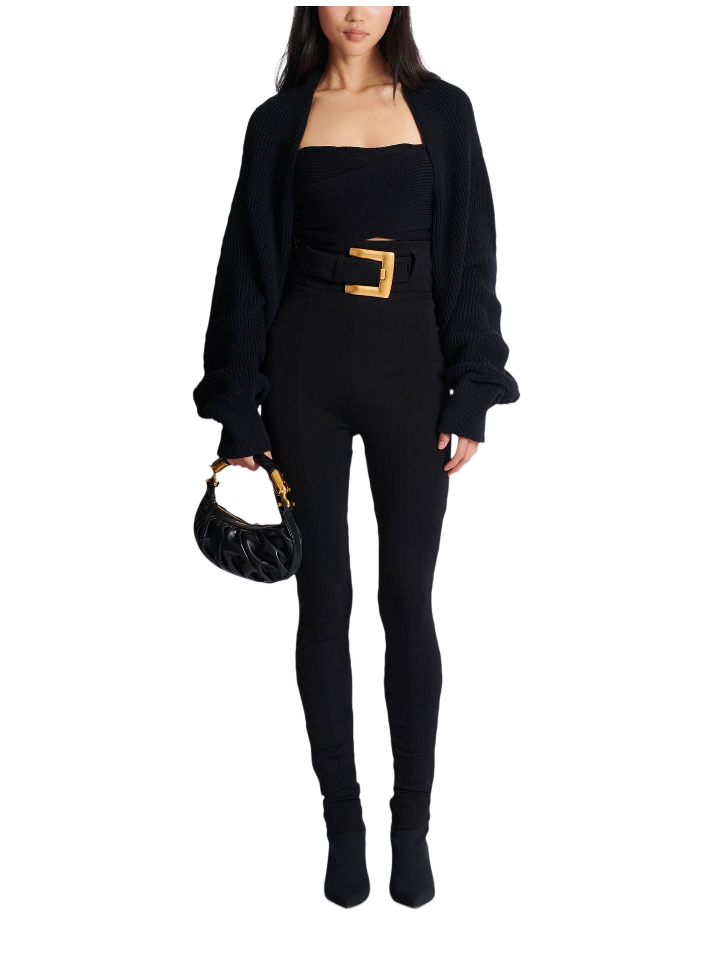 Pantalon façon fuseau ceinturé BALMAIN Noir