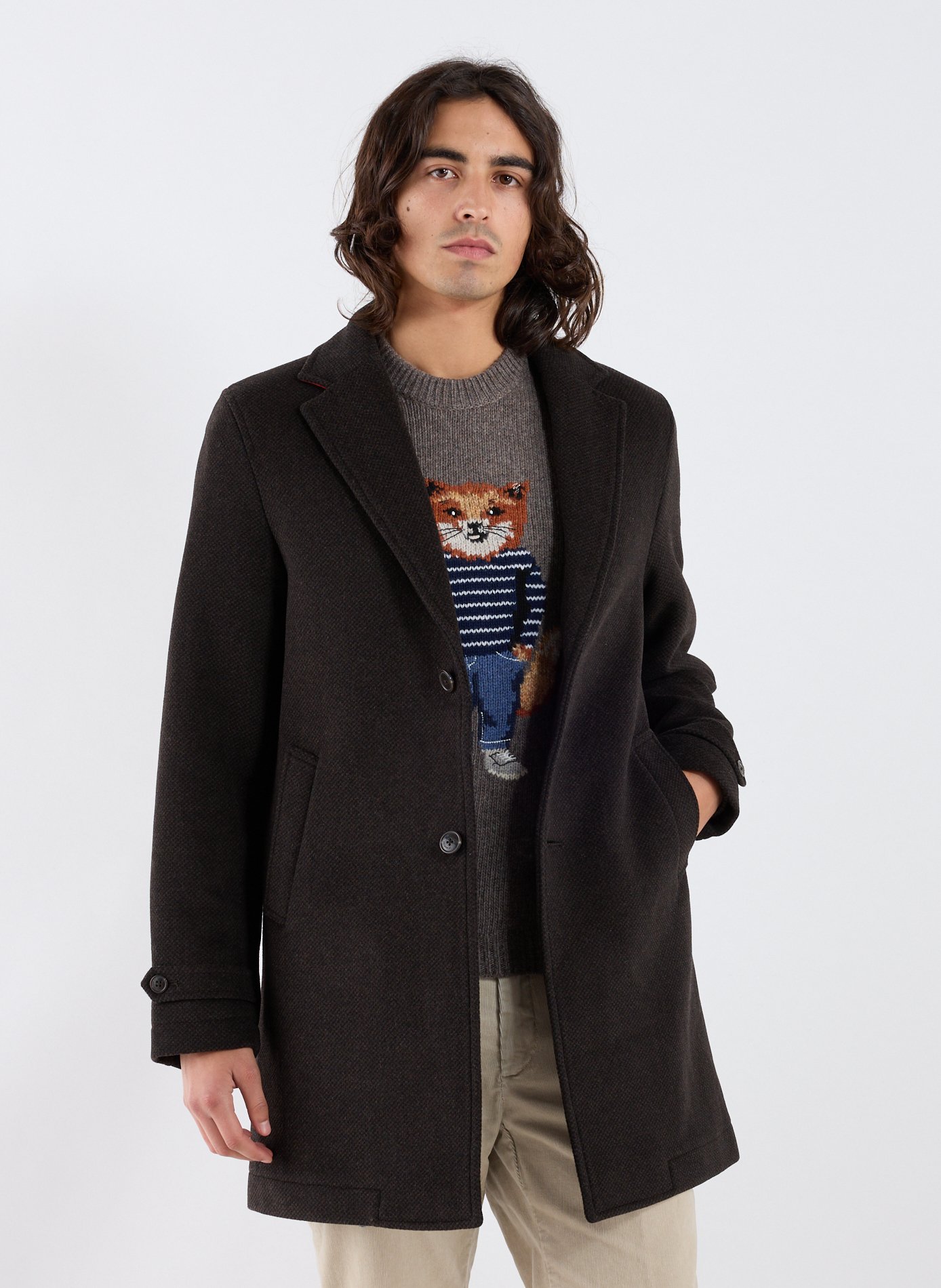 Long wool-blend coat LA MARTINA Multicolour
