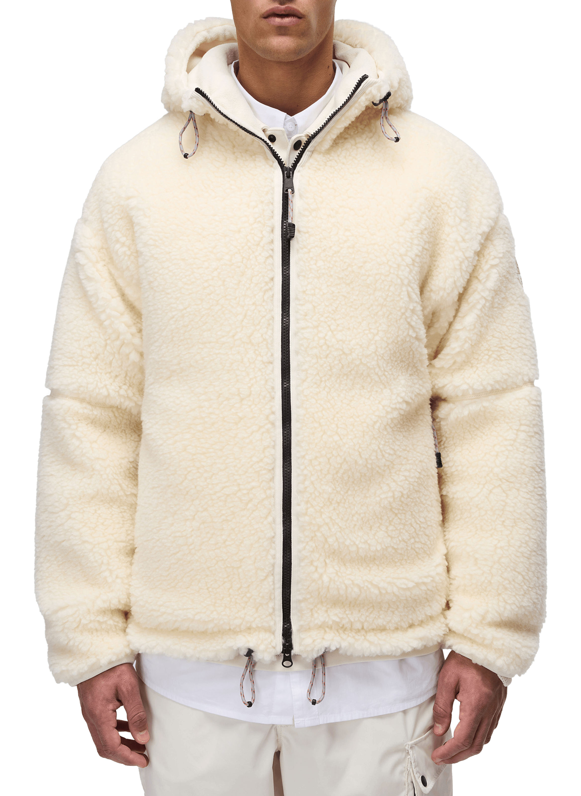 NAPAPIJRI Veste polaire droite à capuche Beige