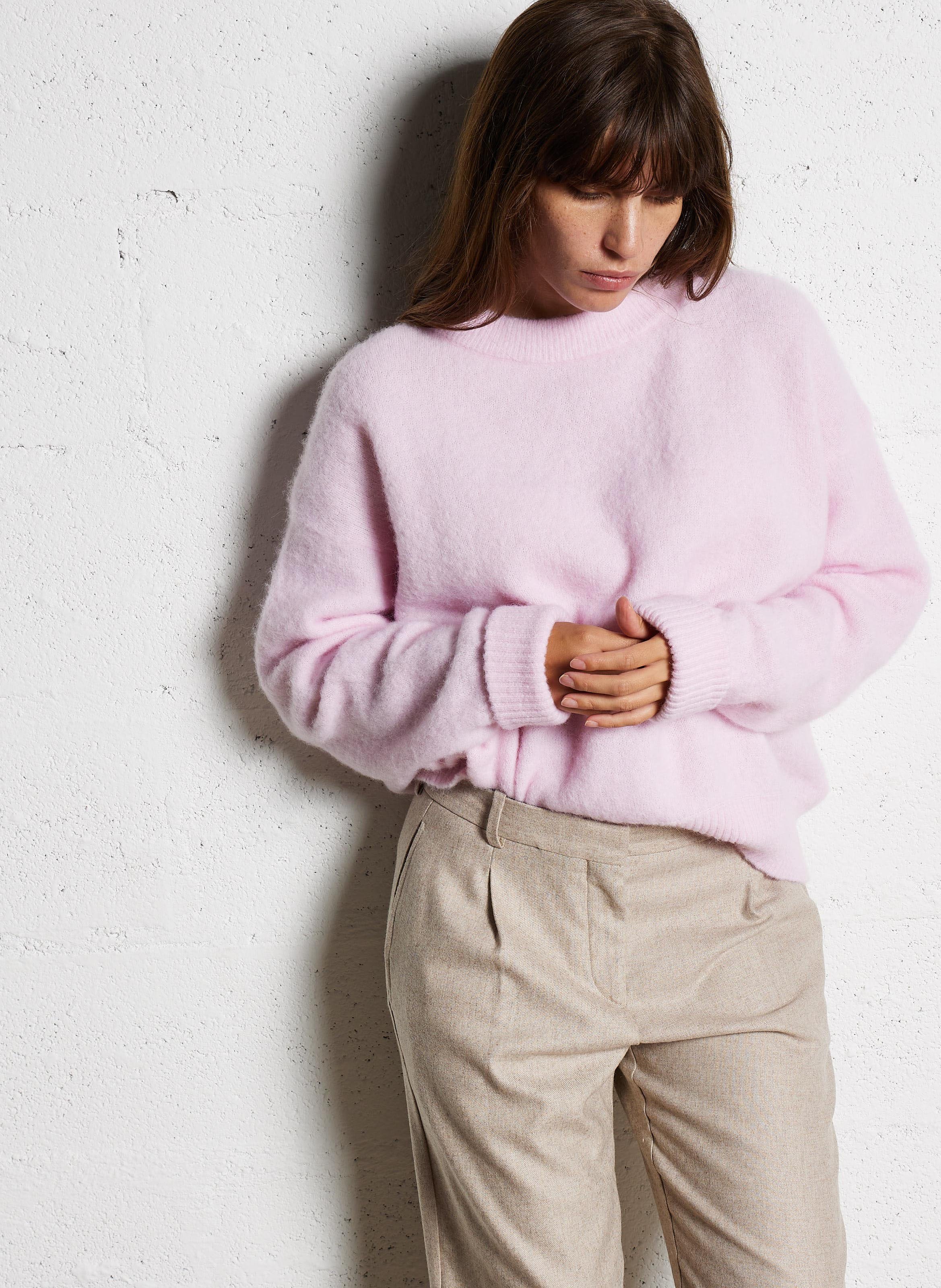 Pull ample col rond en laine mélangée vitow  Dragee chine