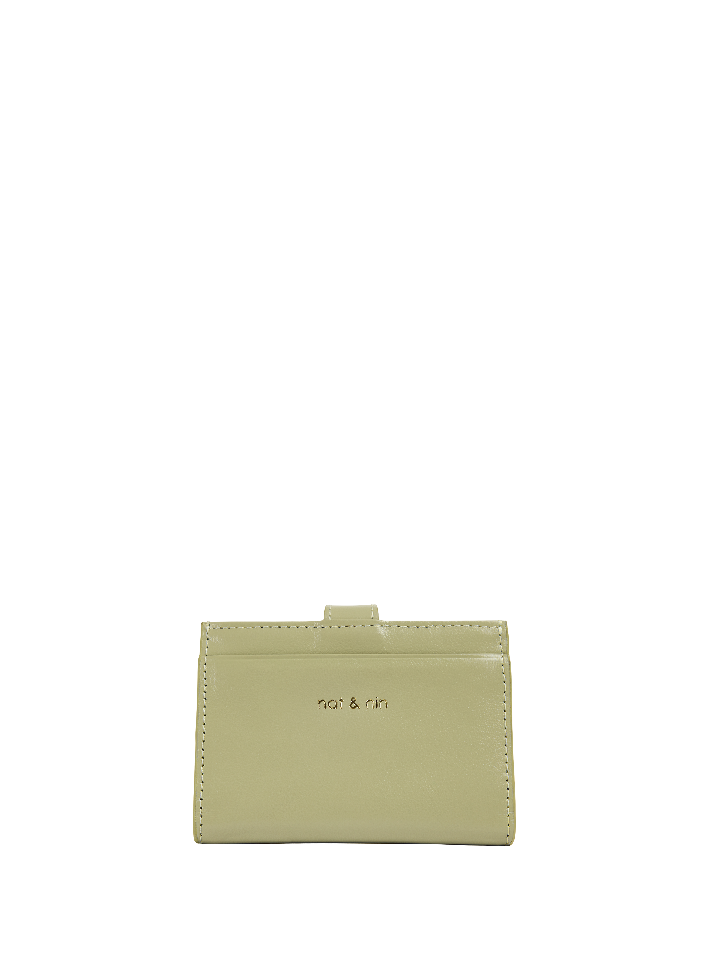 Porte-cartes en cuir grainé NAT & NIN Vert