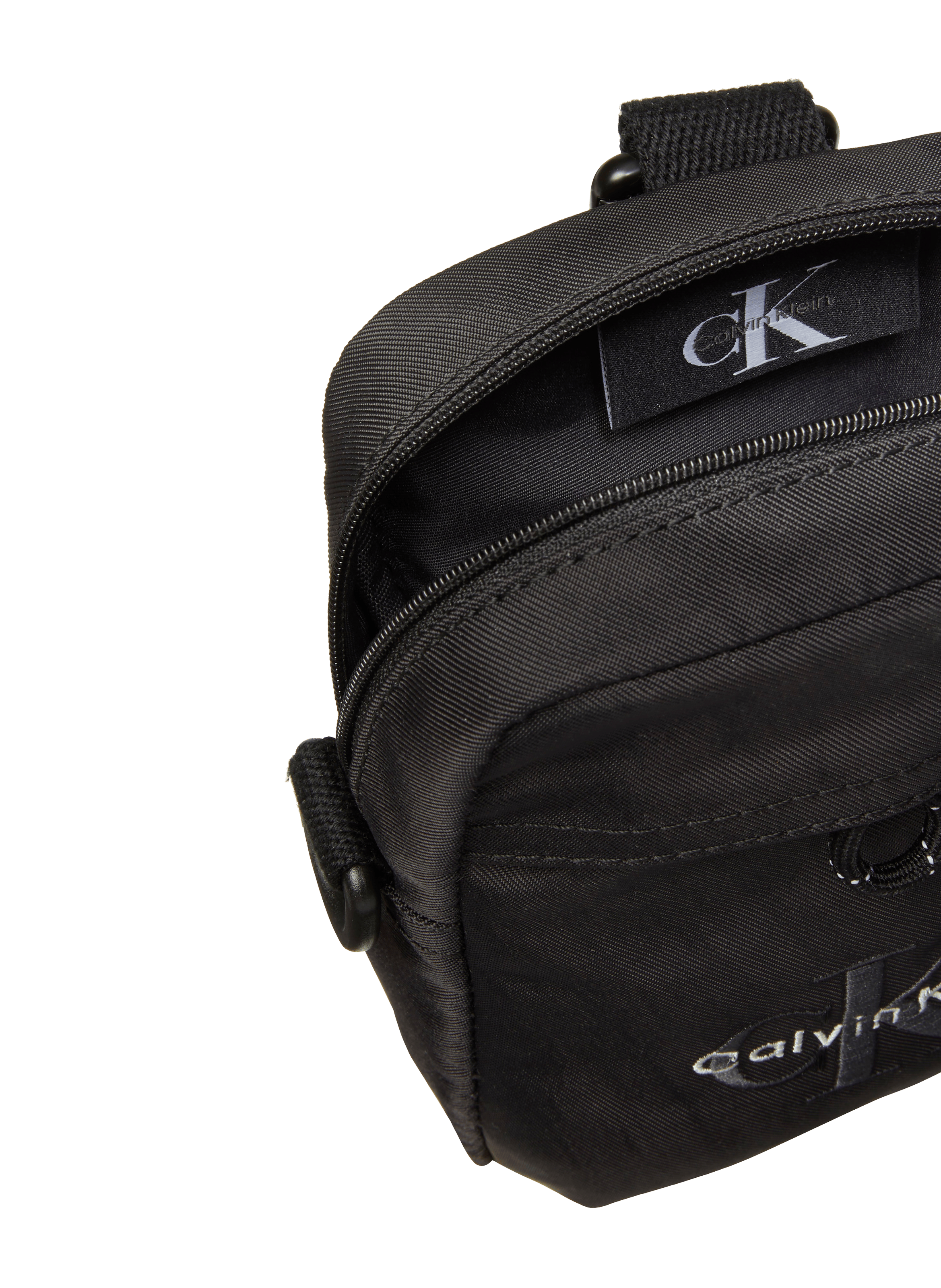 Zippered shoulder bag with logo CALVIN KLEIN Black