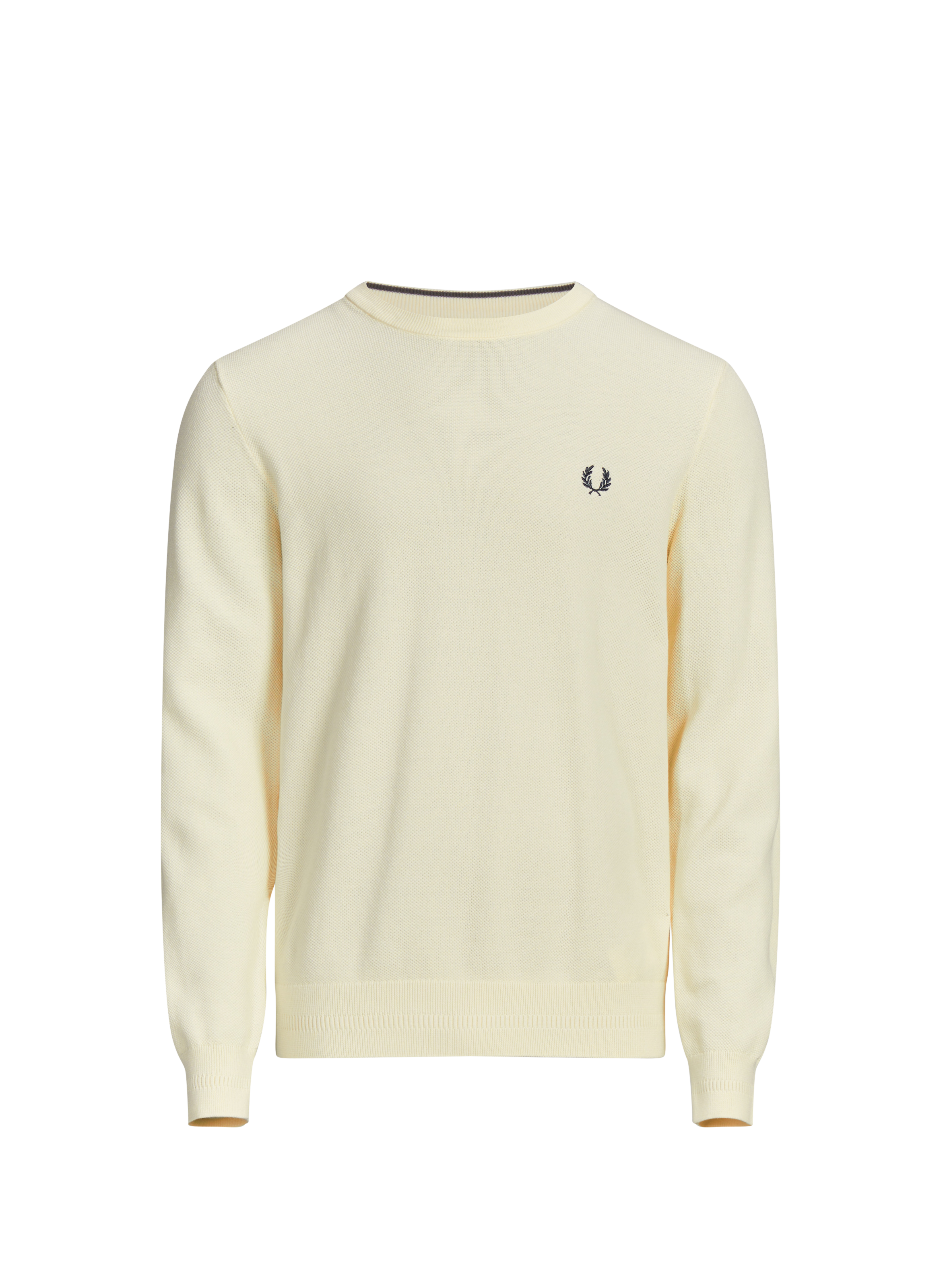 Round neck cotton sweater FRED PERRY Beige