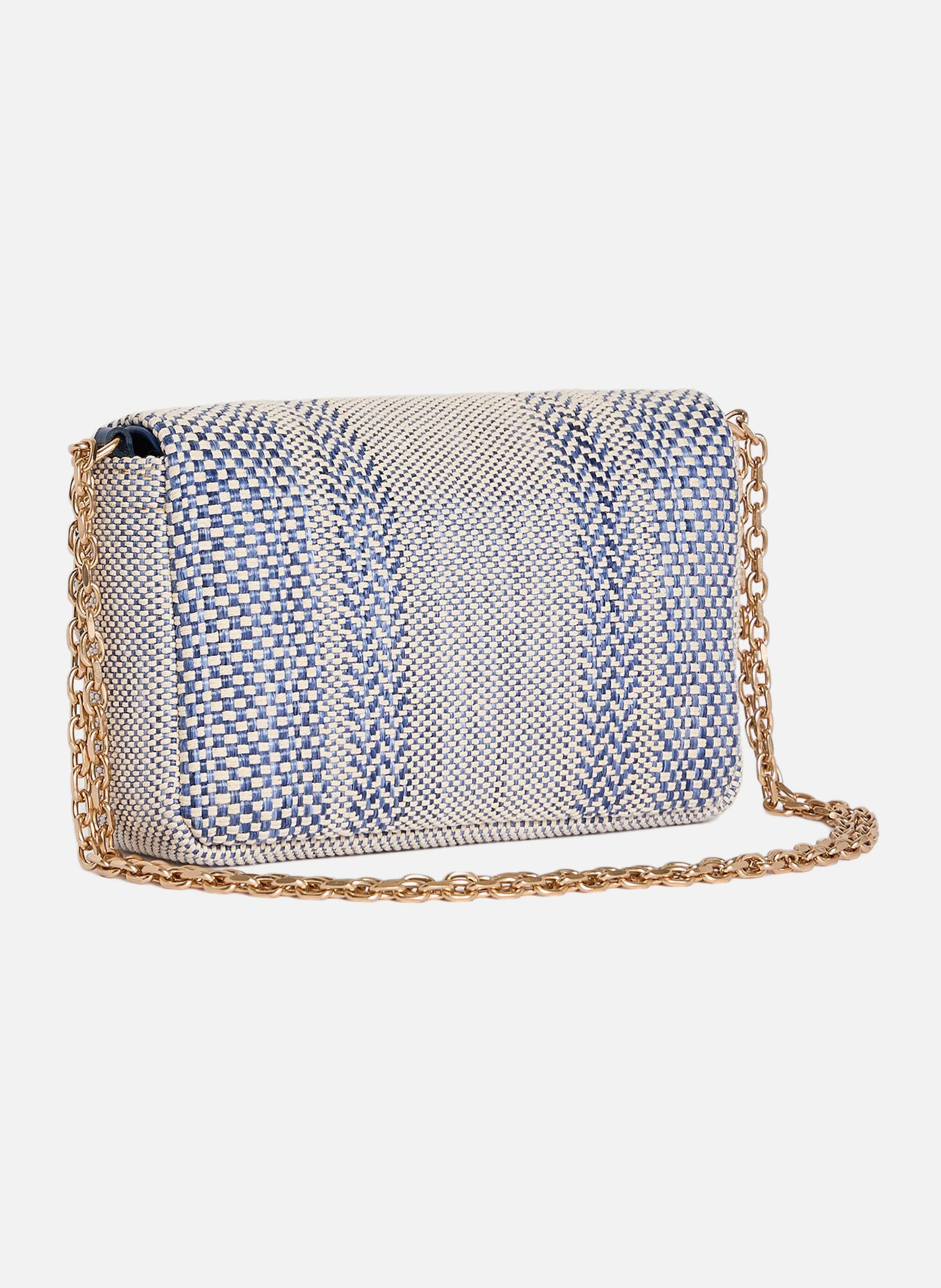 Moyen sac moon en cuir tressé VANESSA BRUNO Bleu