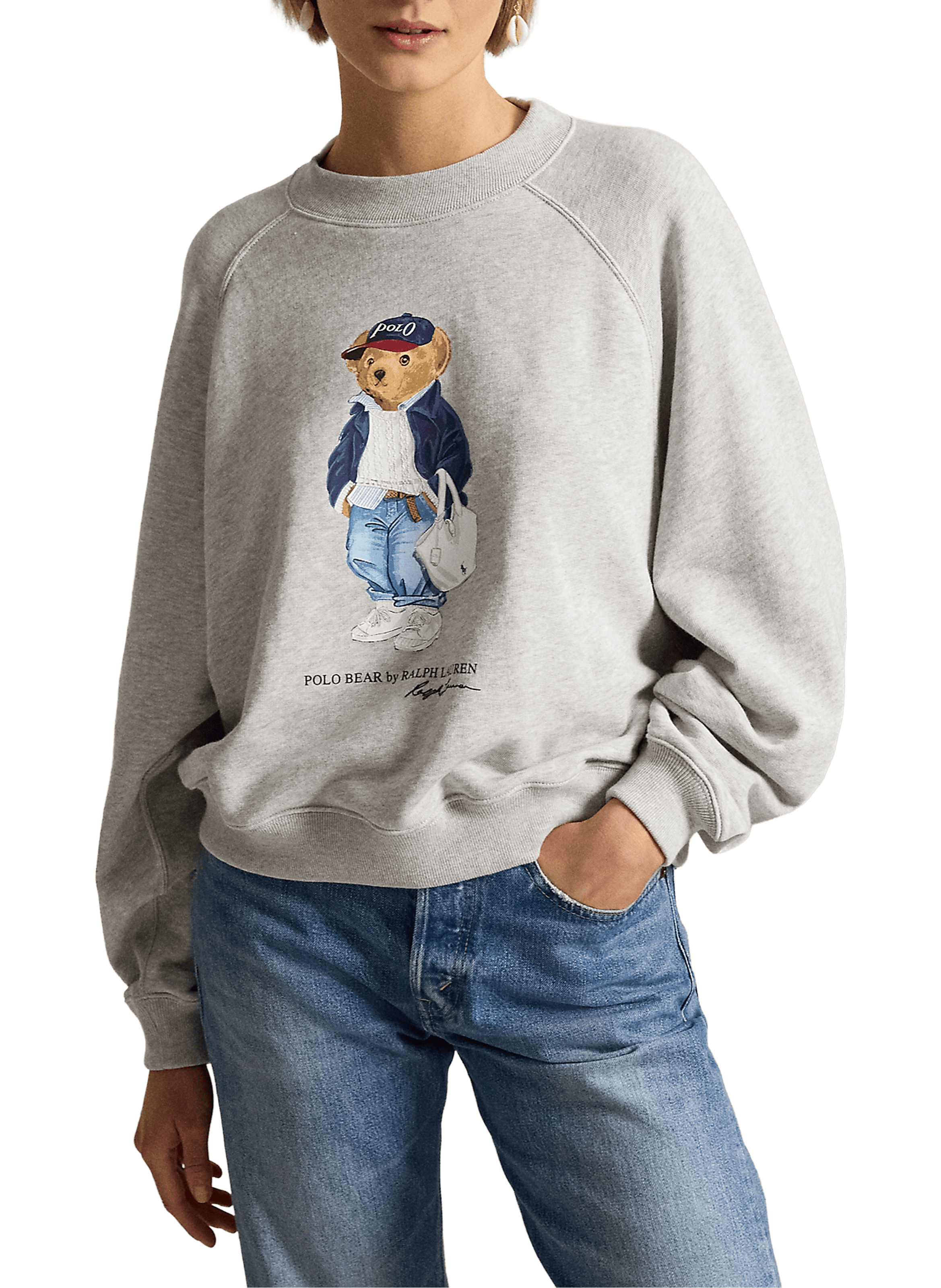 Sweatshirt à logo en coton mélangé POLO RALPH LAUREN Gris