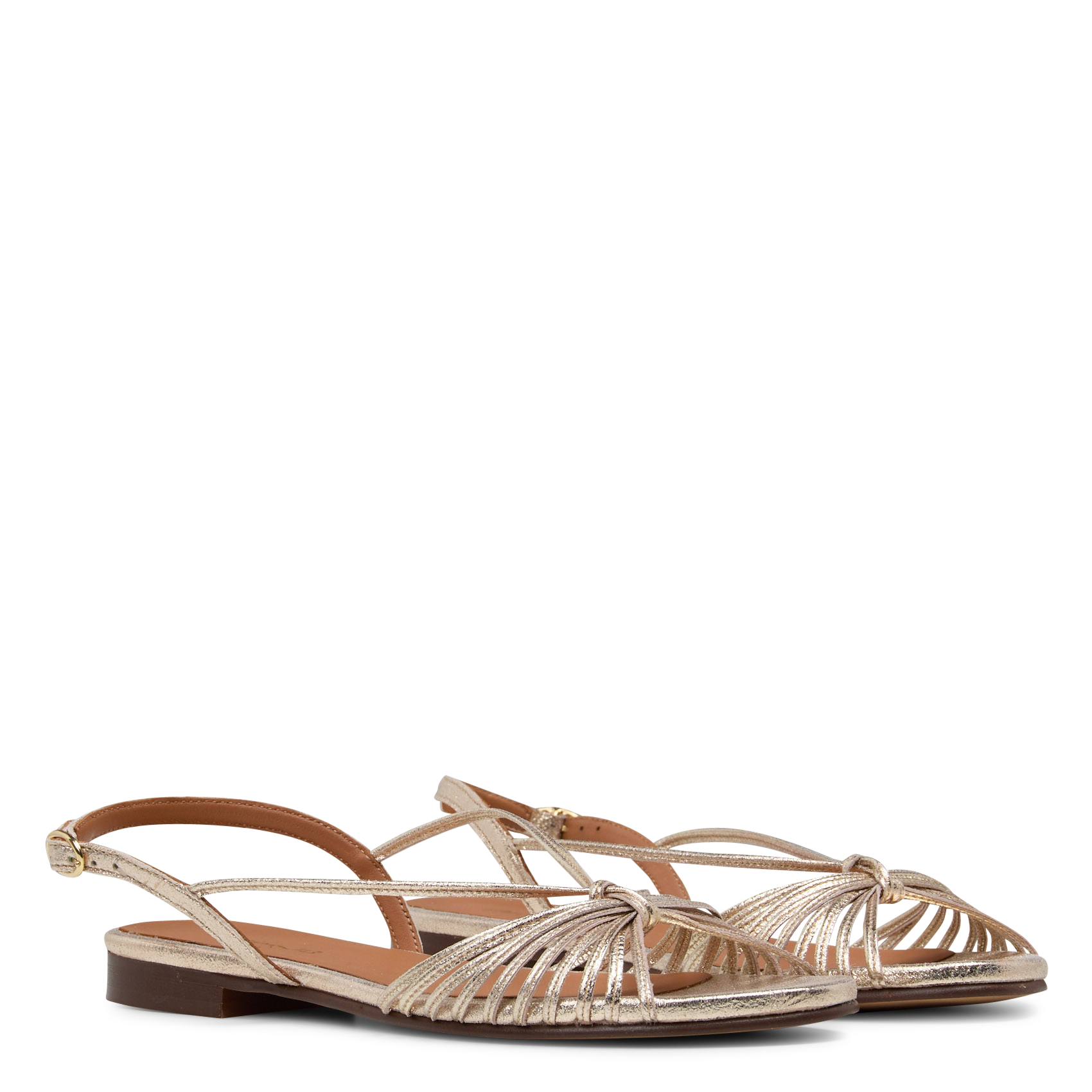 Sandales en cuir pailleté sun MAISON 123 Doré