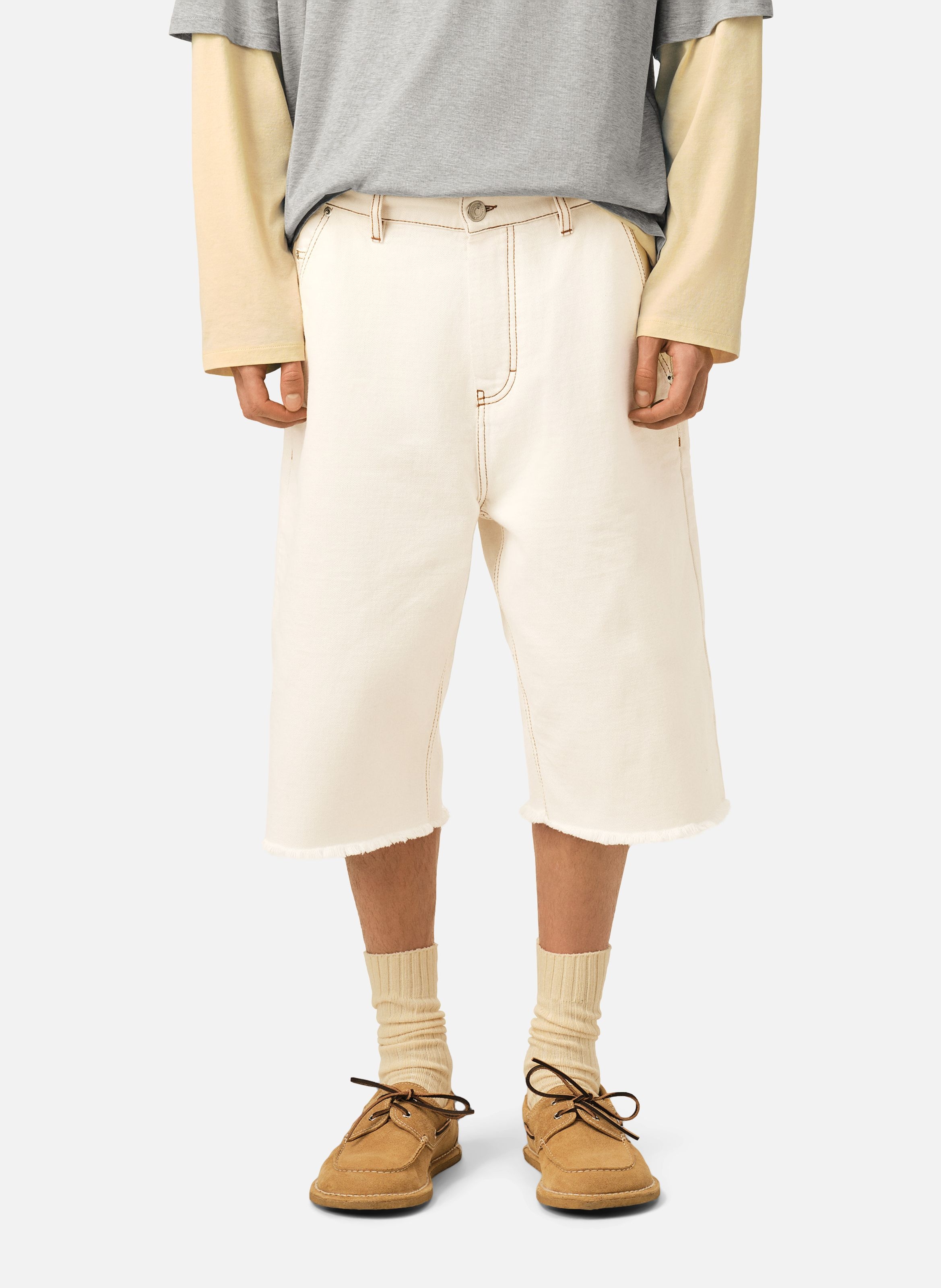 Short coupe wide en coton AMI PARIS Blanc